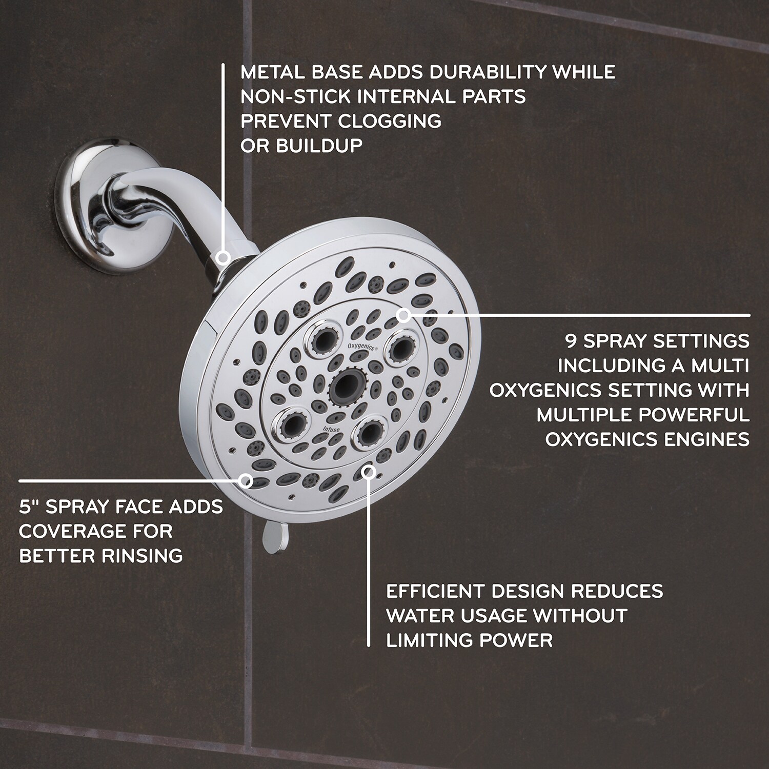 Oxygenics 99266 Fixed-Showerhead - View #2