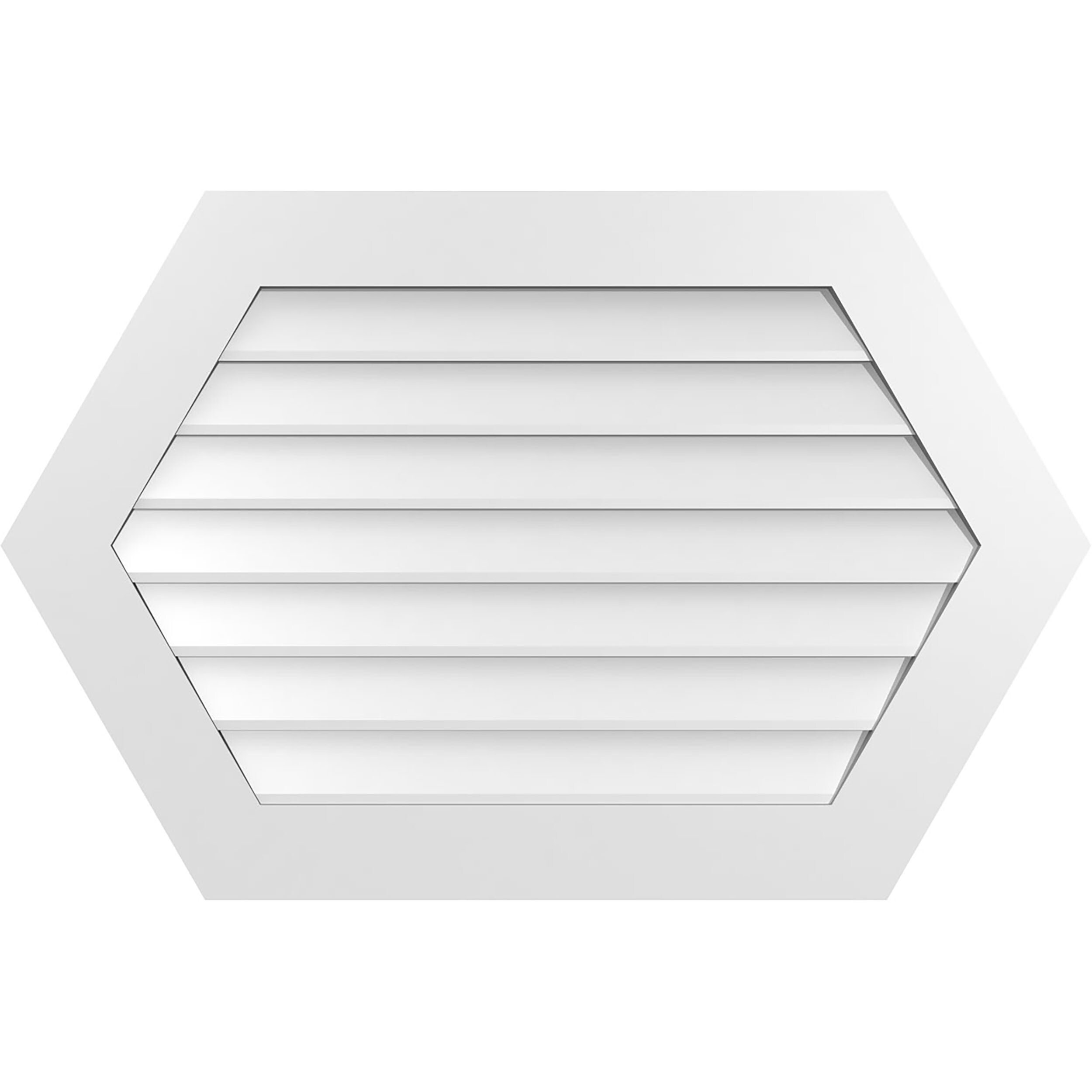 Ekena Millwork GVPHP40X2601SN 40-Inches x 26-Inches Off-white Peaked PVC Gable Louver Vent