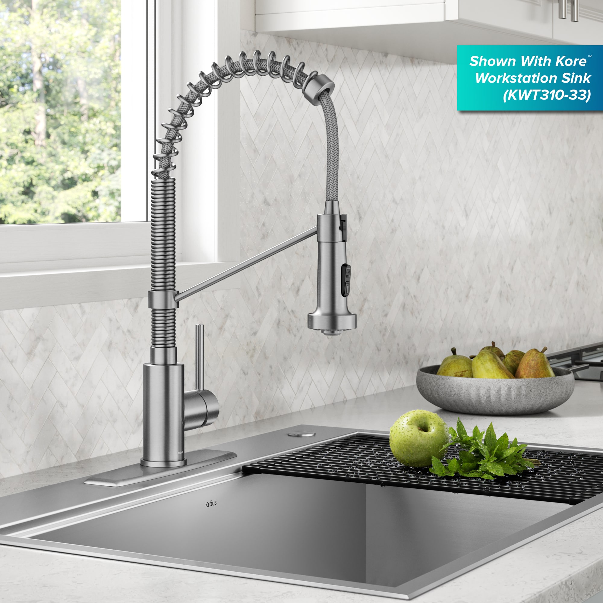 Kraus KPF-1610SFS Bolden outlet 18-Inch Commercial Kitchen Faucet (3D3)