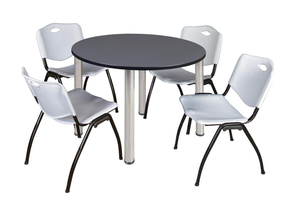 Regency TB36RNDGYBPCM47GY Breakroom Gray 4-Person Training Table (36-in W x 29-in H)