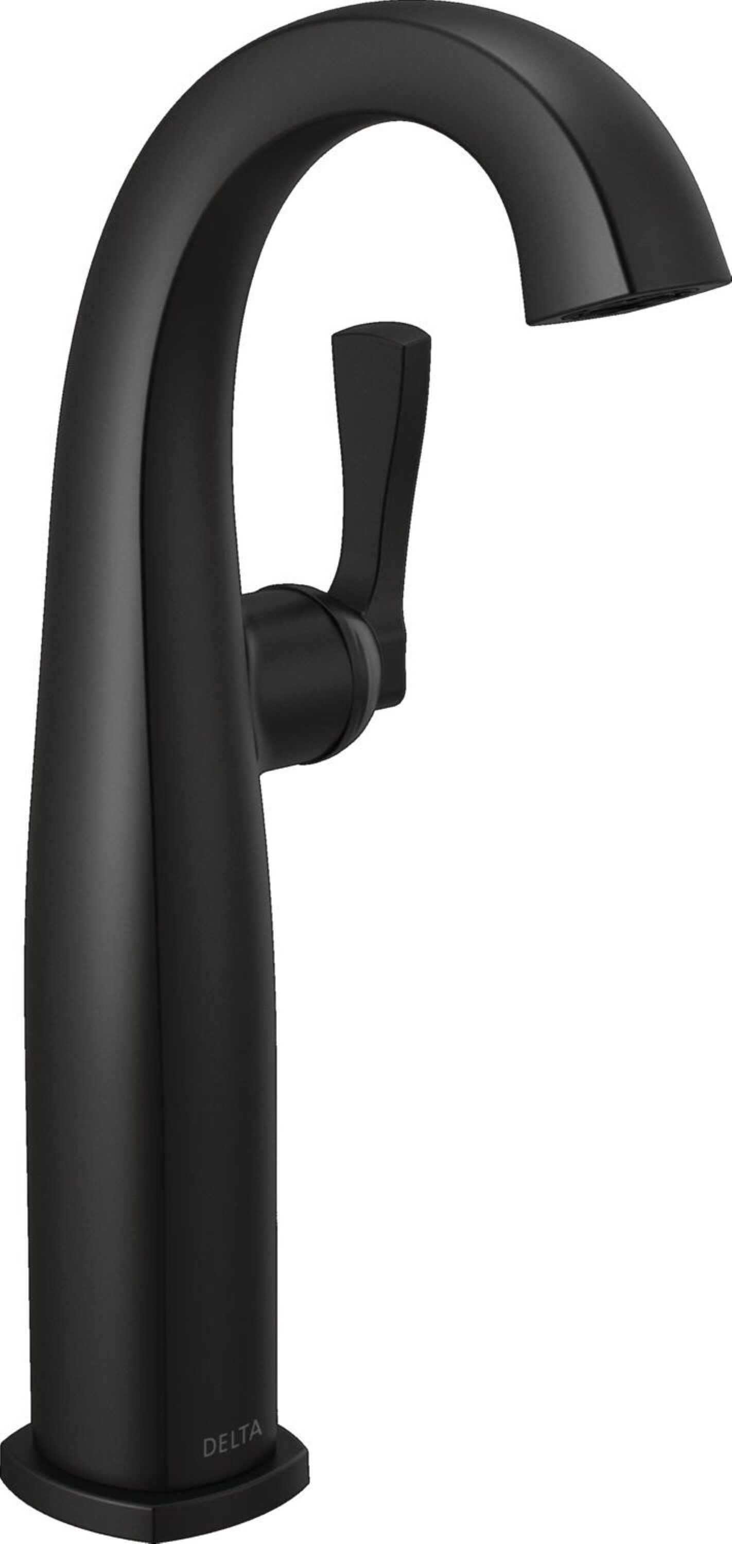 Delta 777-BL-DST Stryke Matte Black Vessel 1-handle WaterSense Mid-arc Residential Handle Bathroom Sink Faucet