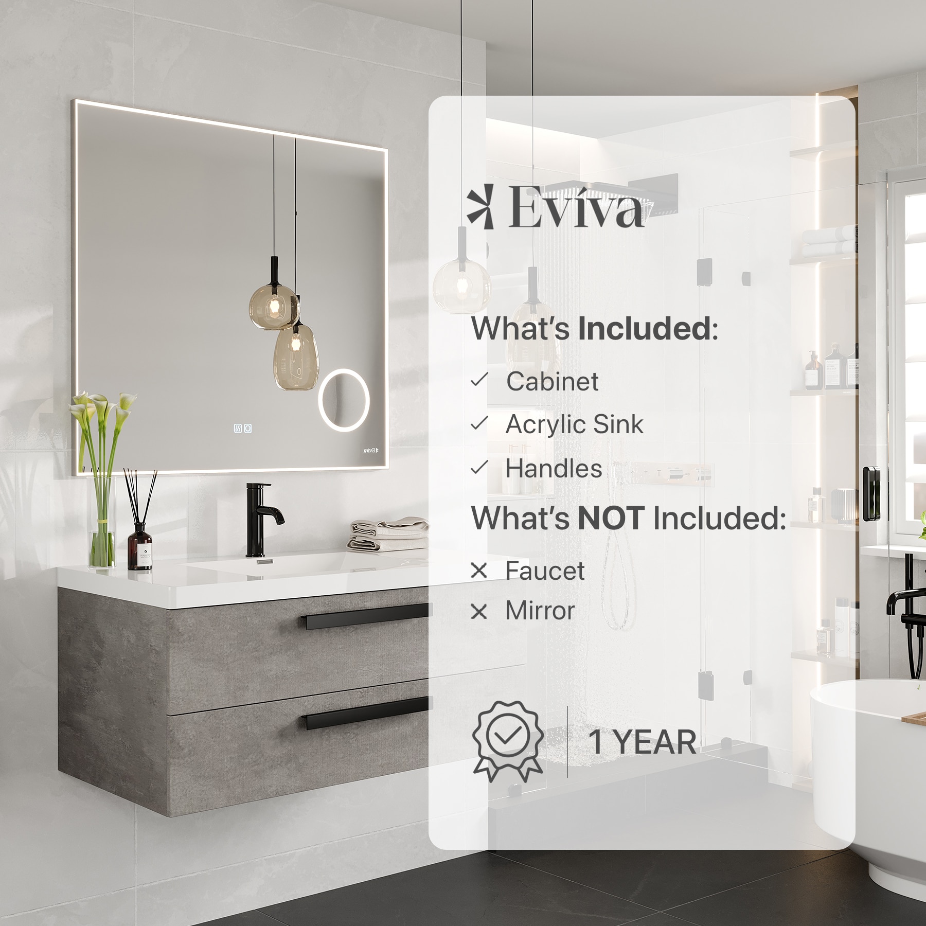 Eviva EVVN144-36CGR Bath-Vanity-Combo - View #7