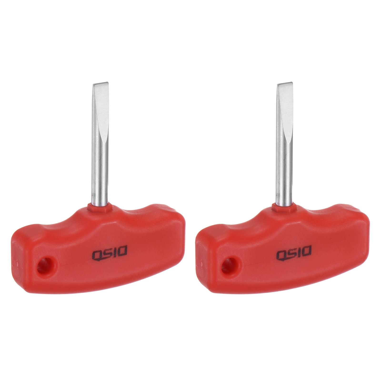 Harfington 2pcs SL6 T-Handle Tip Slotted Screwdriver Magnetic Flat Head Screwdrivers CR-V Pocket Screwdriver for DIY Repairing Red #S26040900UX5452