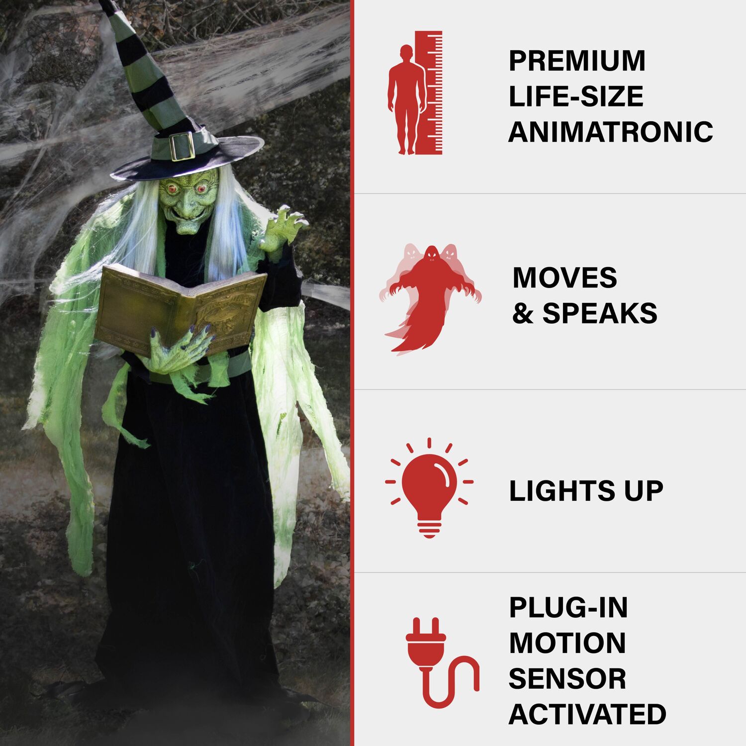 Haunted Hill Farm HHENWITCH-5FLSA Halloween-Animatronics - View #2