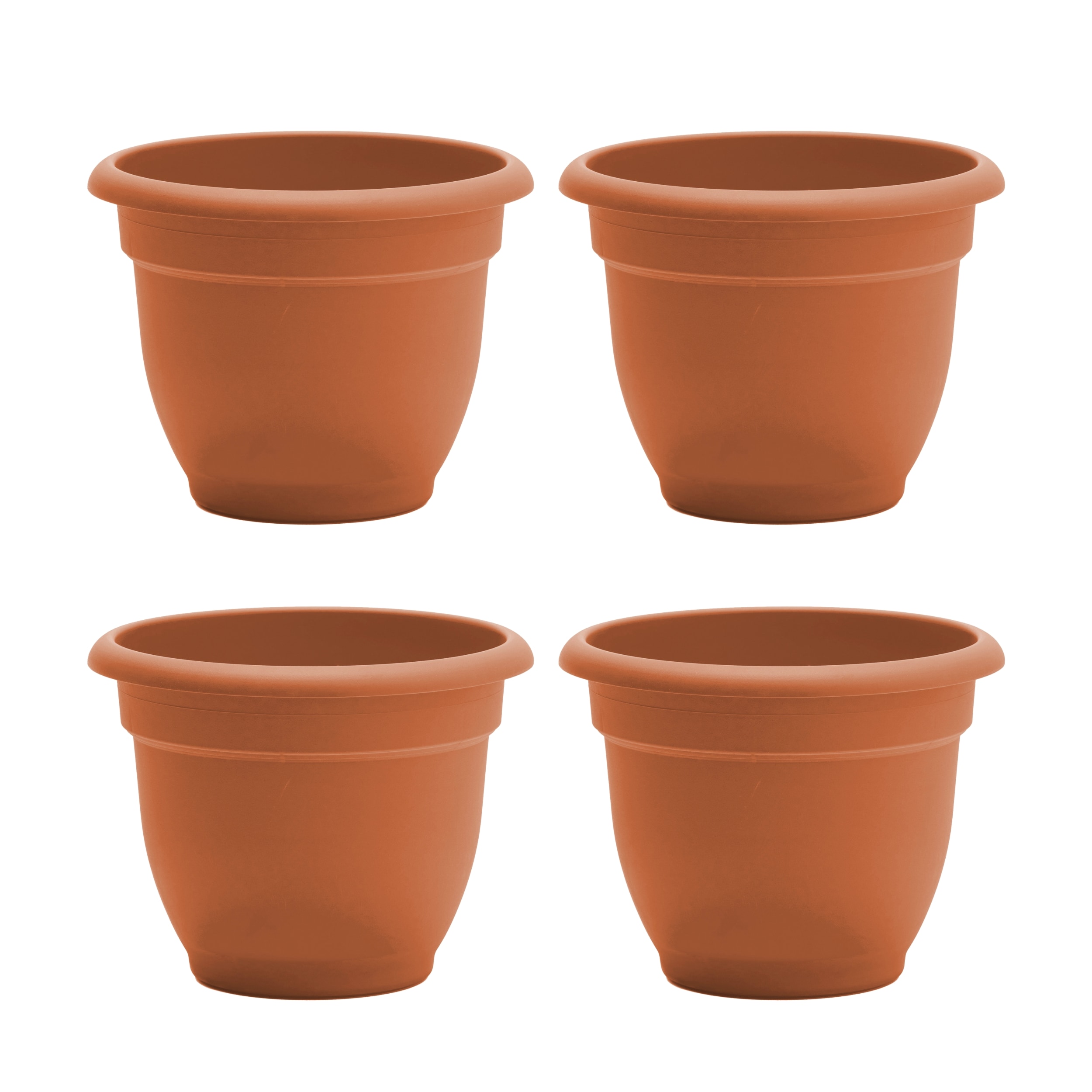 Bloem DCB-APMIX18 4 -Pack Round 11.0-in W x 8.5-in H x 11-in D Bronze Plastic Indoor/Outdoor with Self Watering Planter