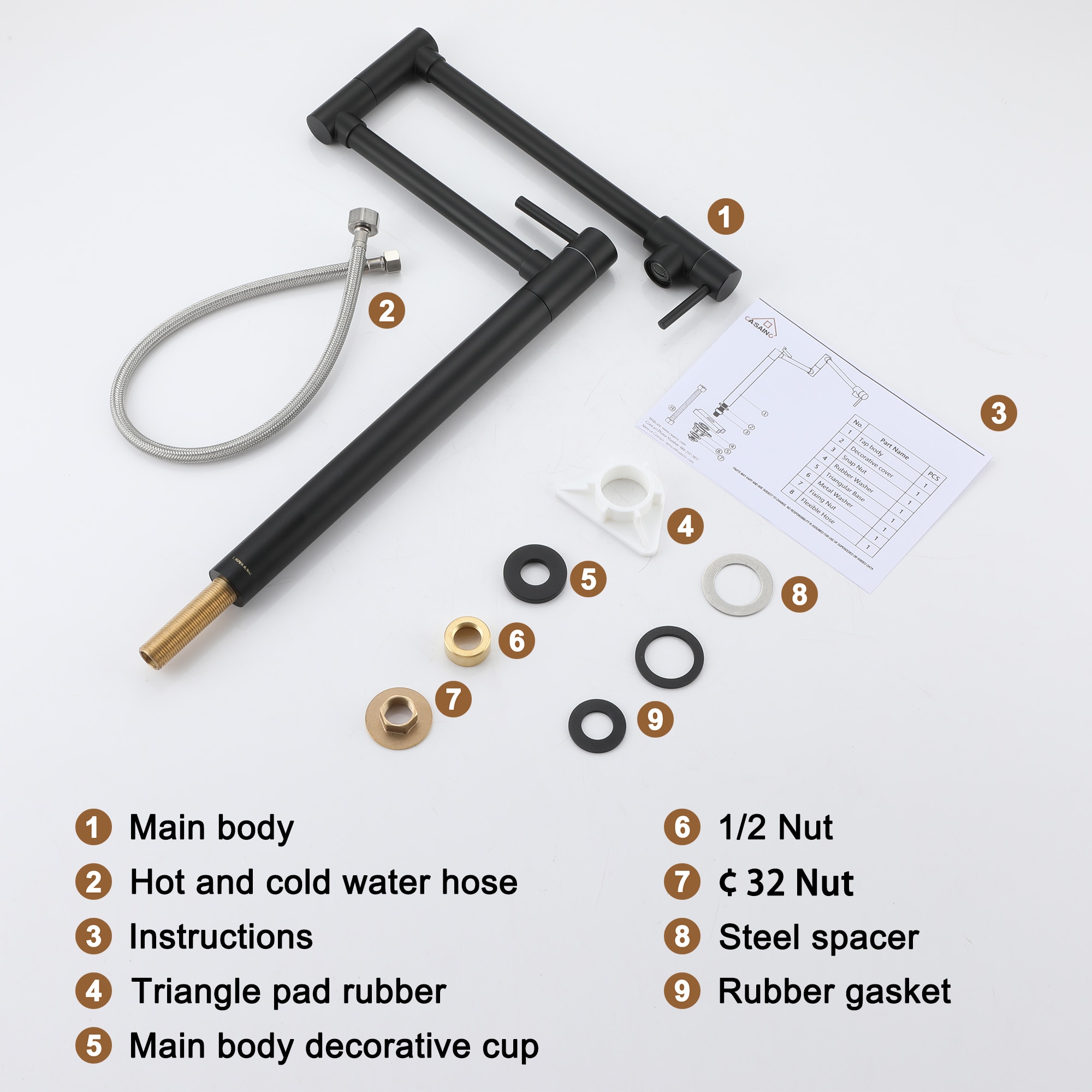 CASAINC KCLT0027-MB Kitchen-Faucets - View #10