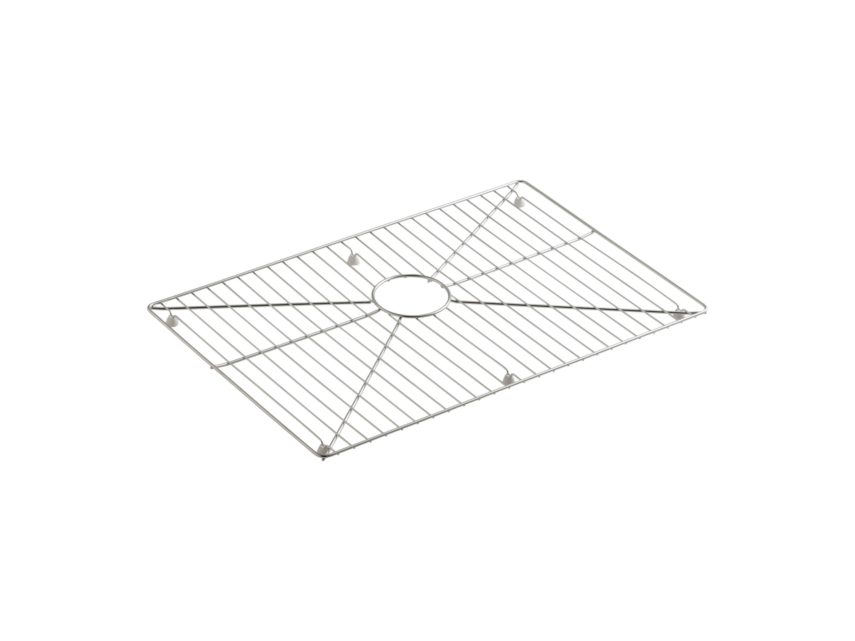 KOHLER 6466-ST Vault 16.875-in x 26-in Center Drain Stainless Steel Sink Grid