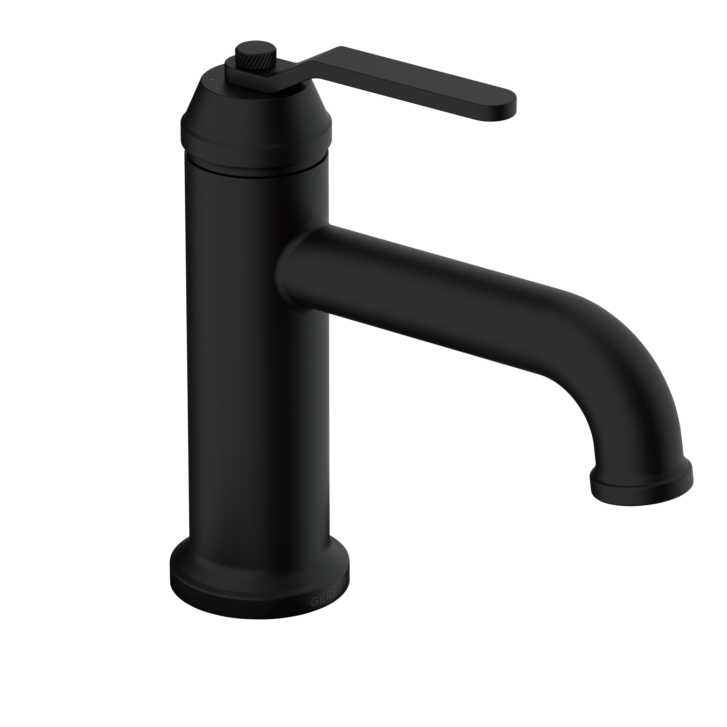 Gerber D225037BS Kinzie Satin Black Single hole 1-handle WaterSense Mid-arc Residential Handle Bathroom Sink Faucet with Drain