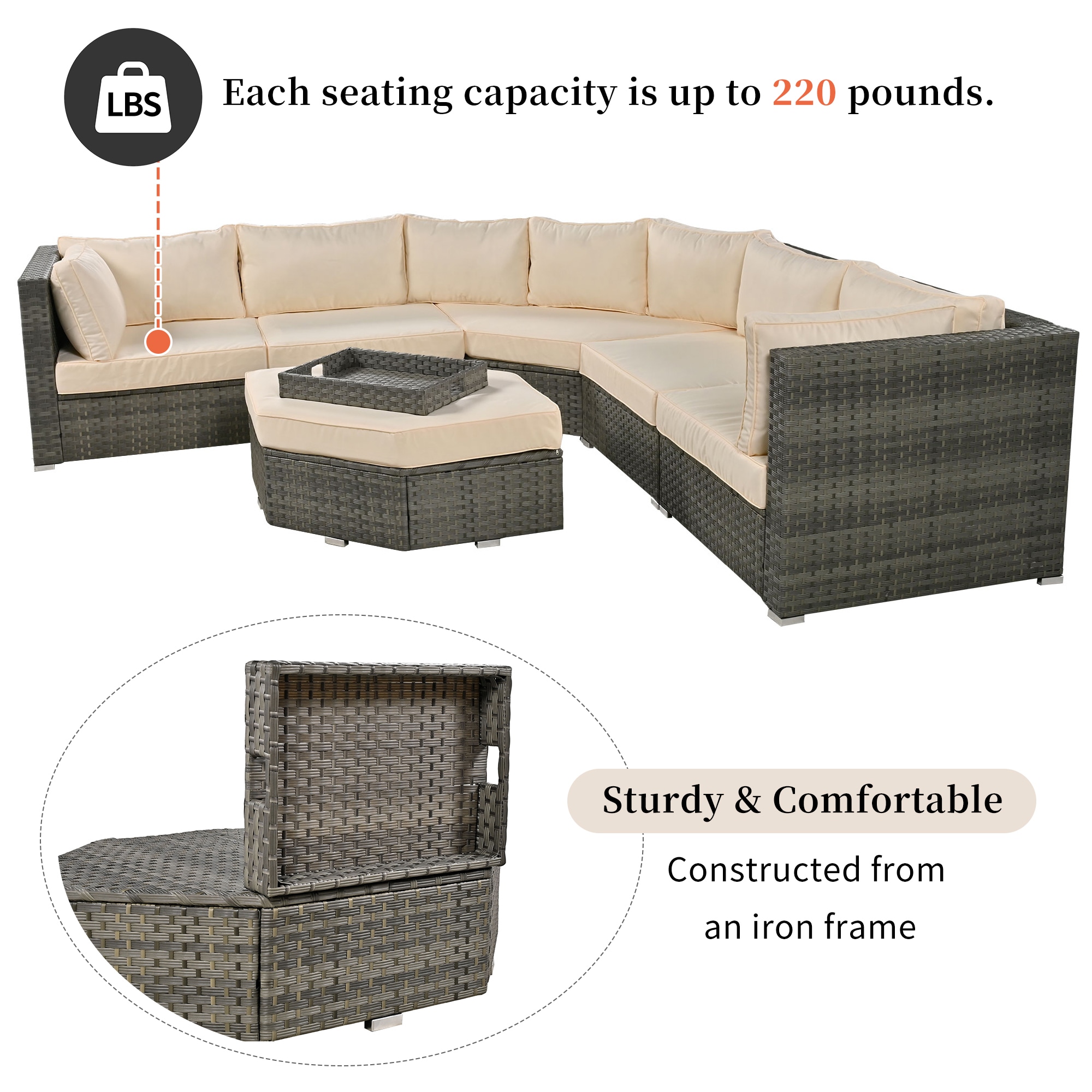Forclover ALUS-375BE Patio-Conversation-Sets - View #5