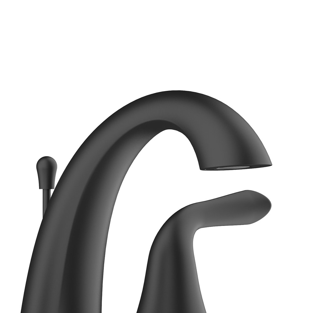 Project Source Dover Matte Black Widespread 2-Handle WaterSense