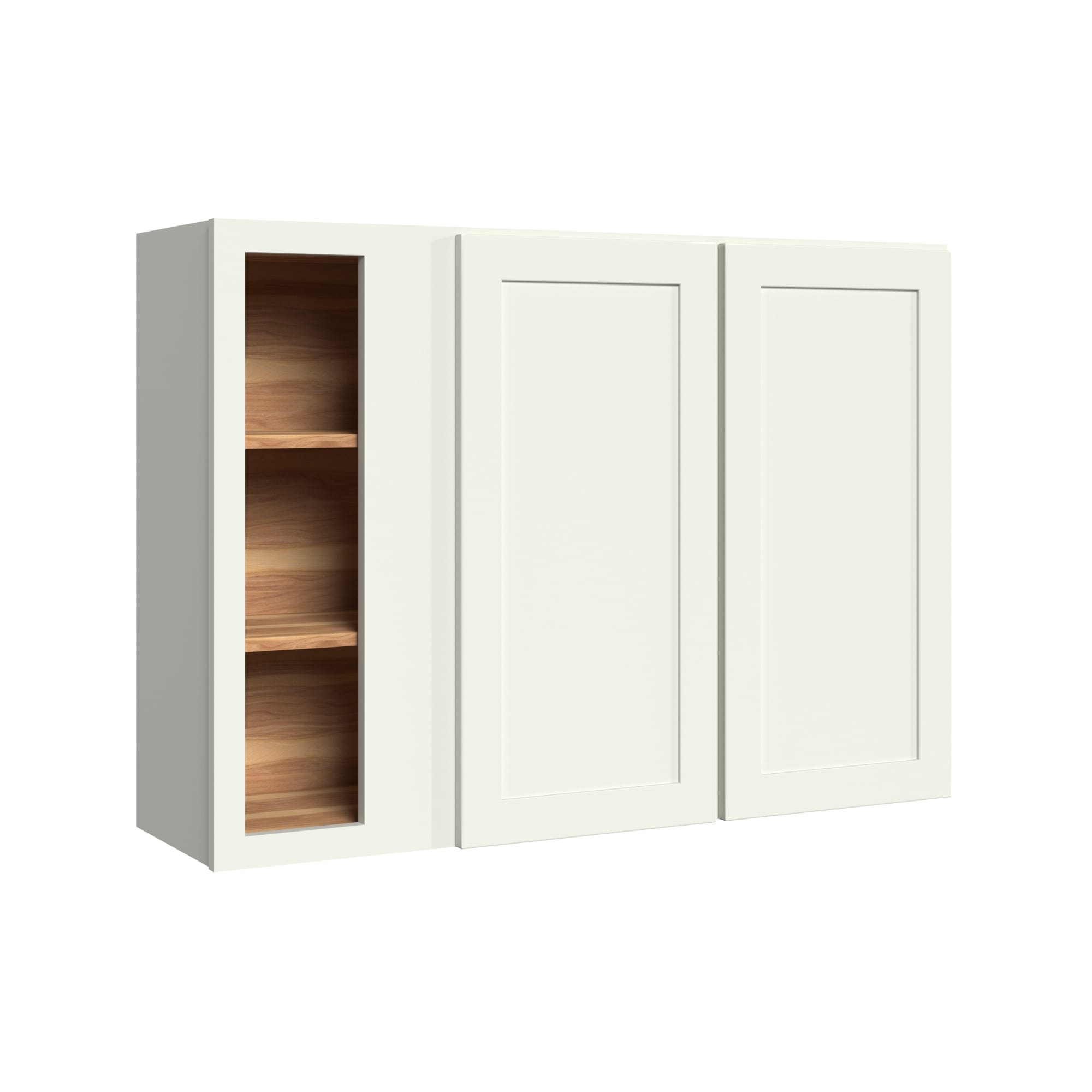 KraftMaid Momentum WBC4530LG71 Deveron 45-in W x 30-in H x 12-in D Dove White Blind Corner wall Fully assembled Plywood Cabinet (Recessed Panel Shaker)