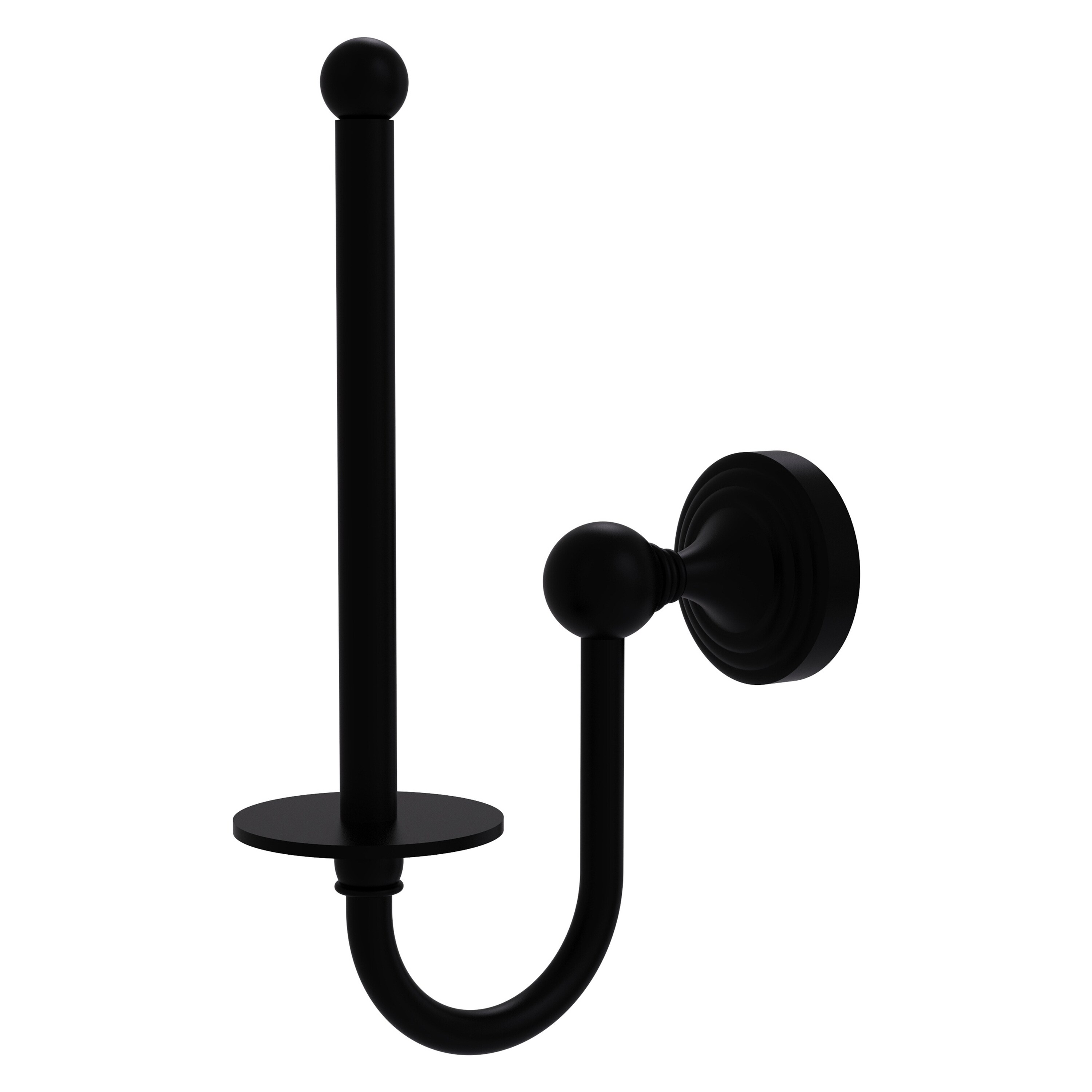 Allied Brass SG-24U-BKM Sag Harbor Matte Black Wall mount Single post Toilet Paper Holder 1 -Rolls with Storage