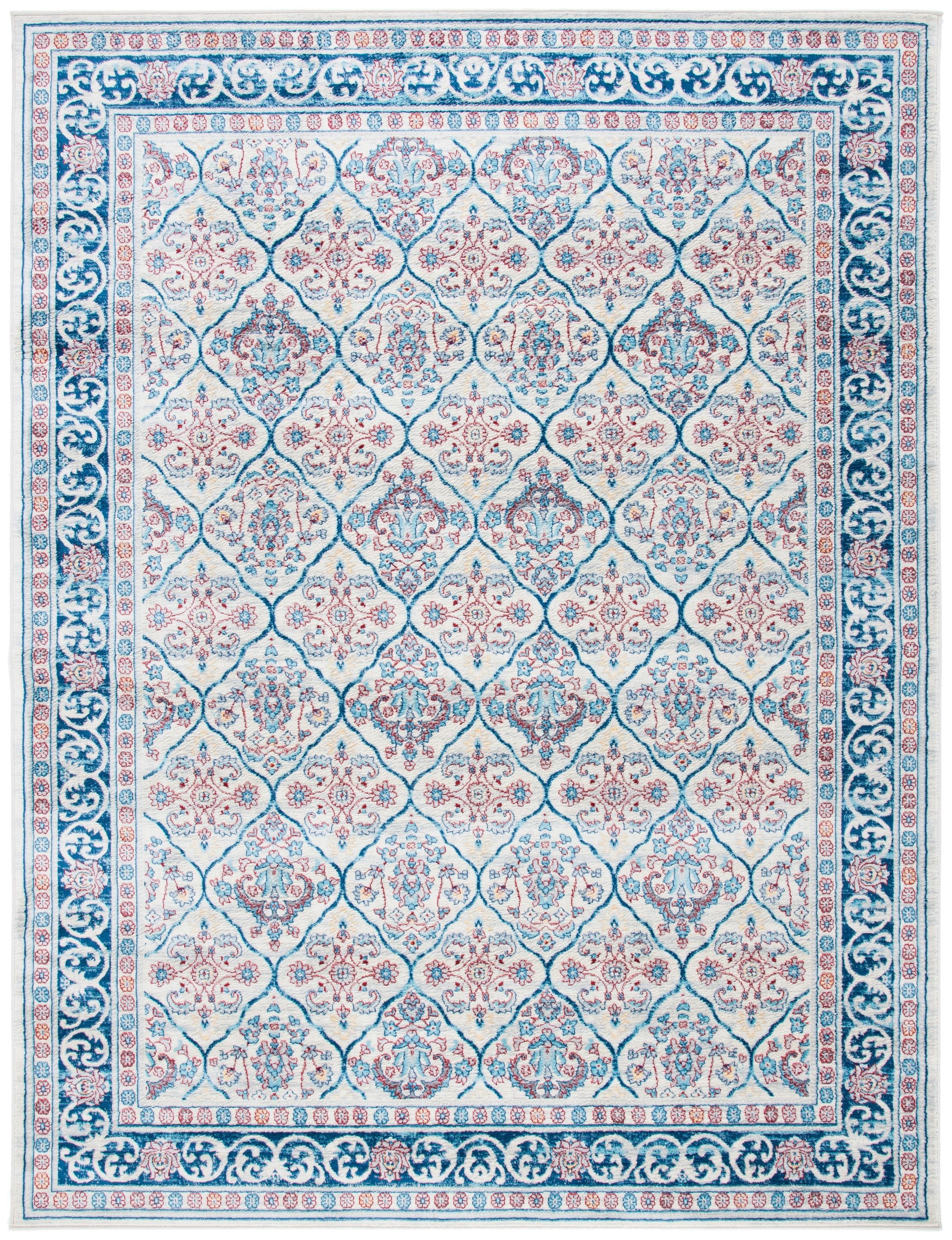 Safavieh BNT870B-9 Brentwood Darcia 9 x 12 (ft) Loomed Polypropylene Beige/Navy Rectangular Indoor Distressed/Overdyed Vintage Area rug