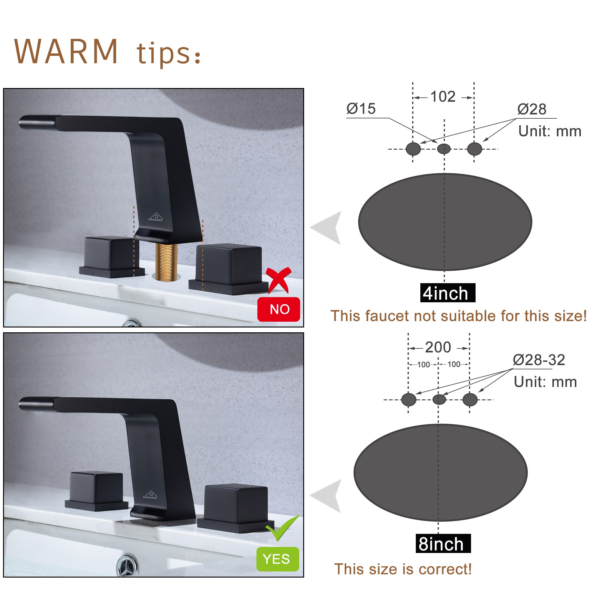 CASAINC RB0763-WE Lavatory-Faucets - View #3