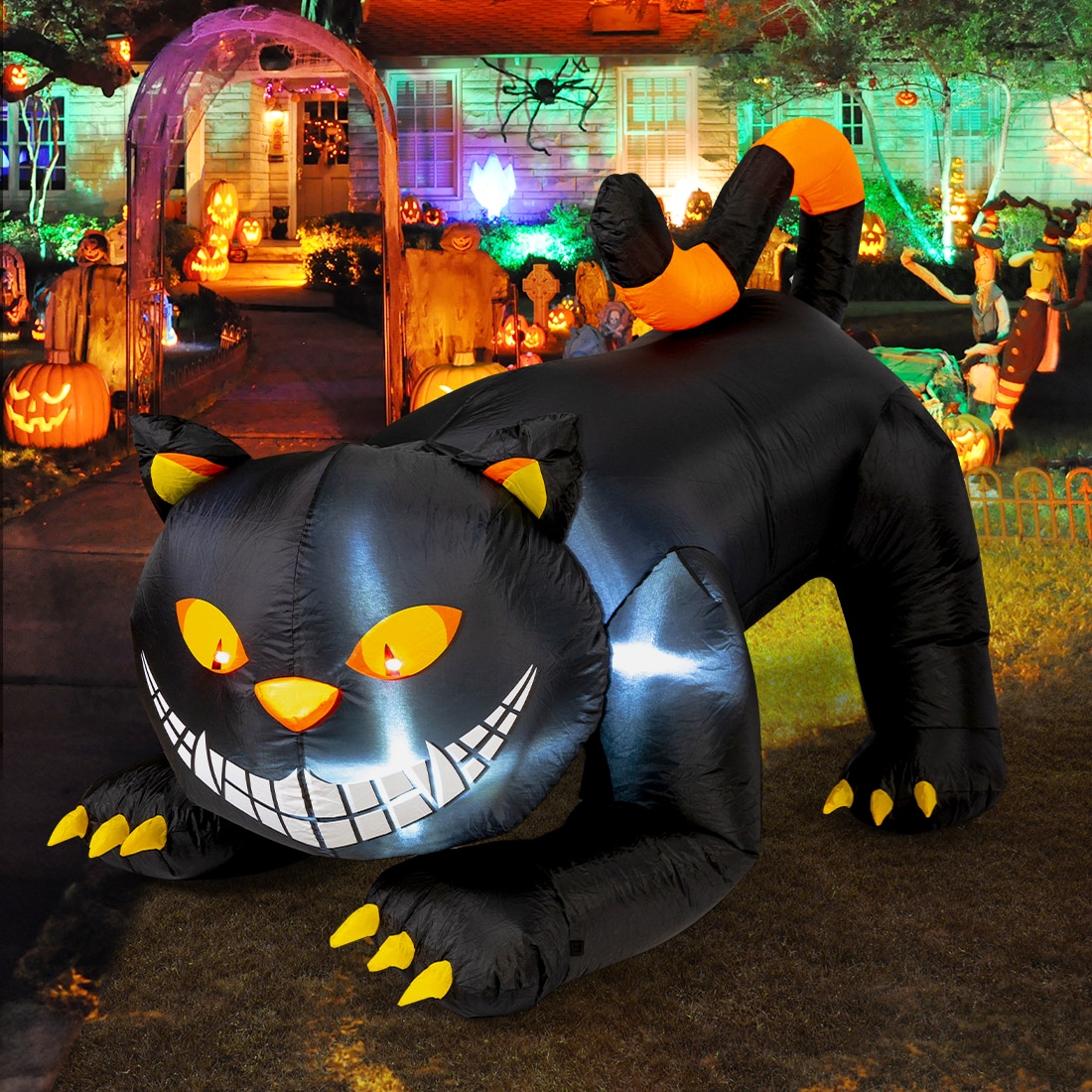 GOOSH DJ-WS-69057 4.4-ft Yard stake Lighted Cat Inflatable