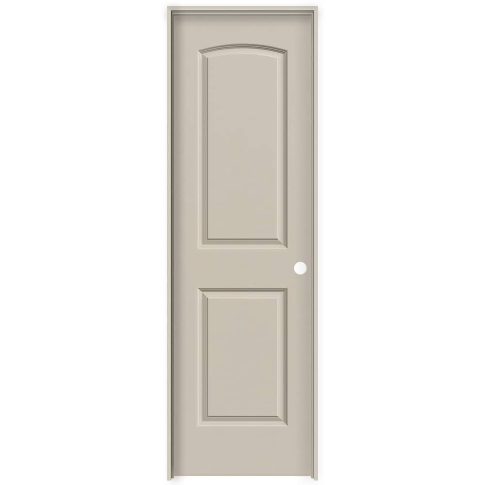 JELD-WEN 28-in x 80-in Hollow Core 2-panel Round Top Left Hand Smooth Primed Molded Composite Split Jamb Single Prehung Interior Door (356 Casing) -  JW251600070