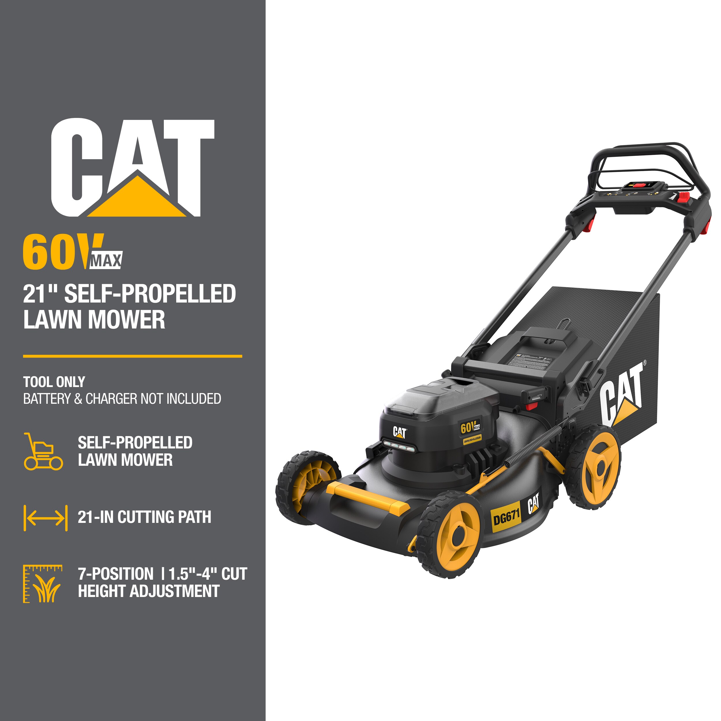 CAT DG671.9 Cordless-Elec-Push-Mowers - View #2