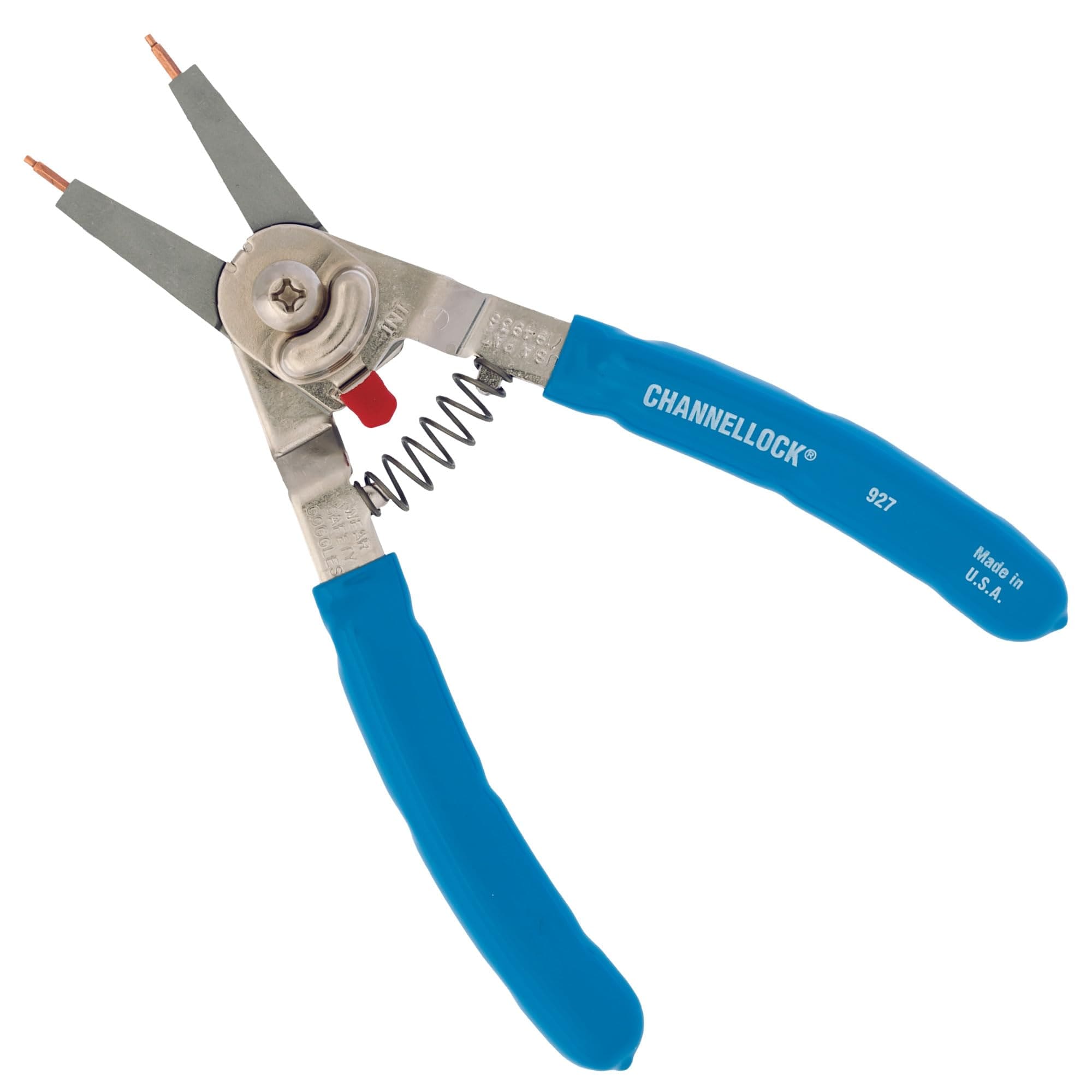 CHANNELLOCK Snap Ring Plier 927 - Precision Circlip Retaining Ring Pliers 5 Tips Made in USA - 8-Inch #927-E30A-8BCF