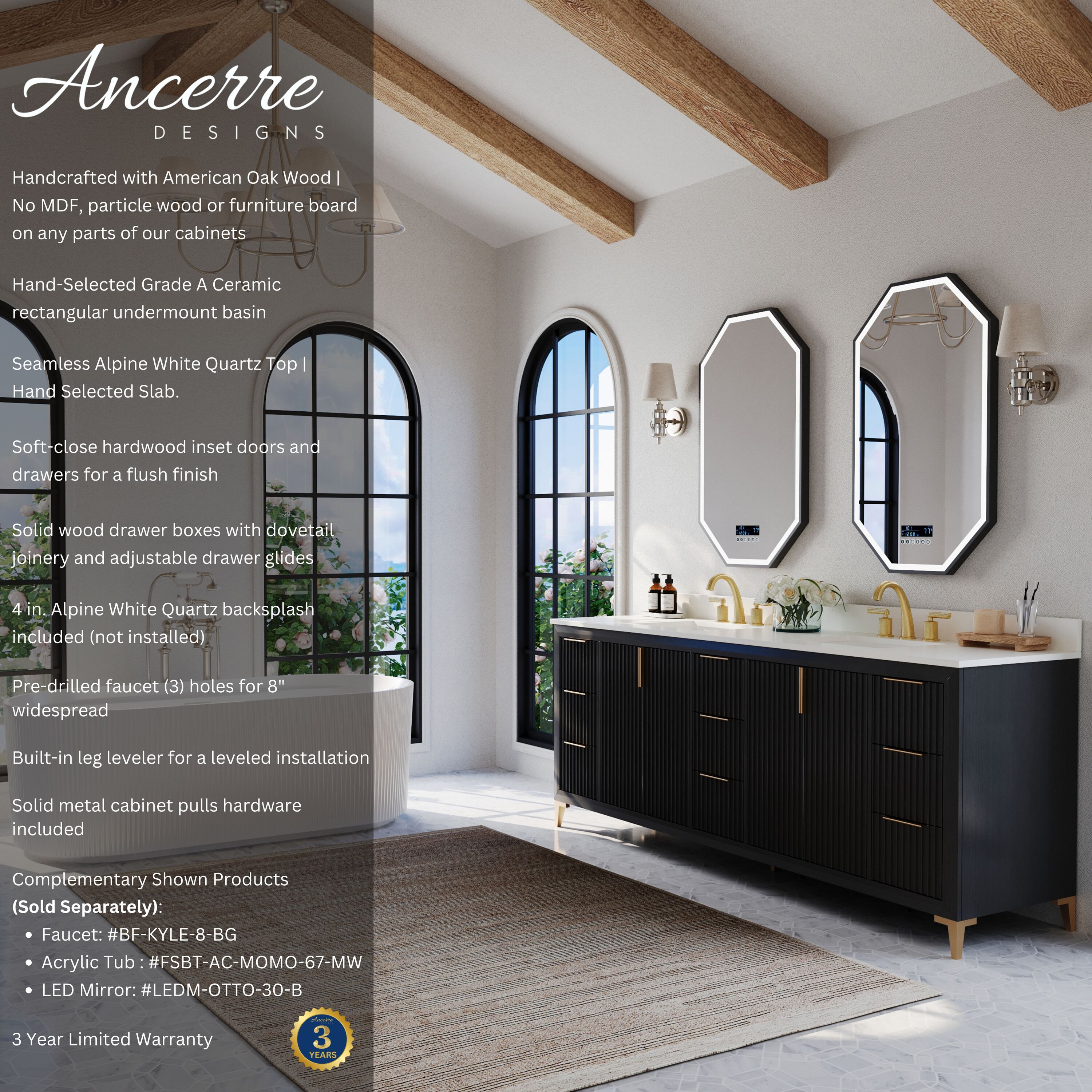 Ancerre Designs VTSTURLINGTON84RBOWQ Bath-Vanity-Combo - View #2