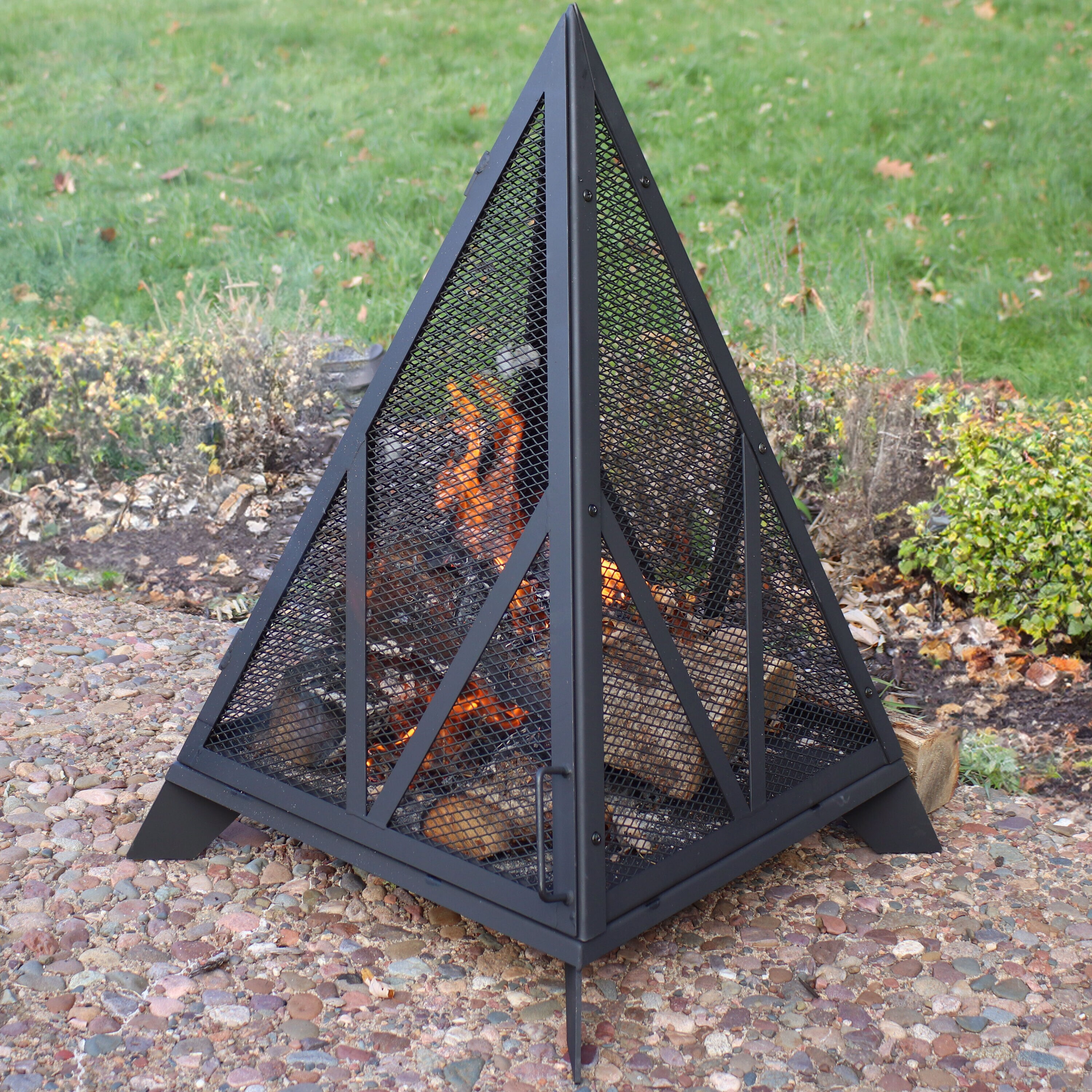 Sunnydaze Decor NB-048 24.5-in W Black Steel Wood-Burning Fire Pit