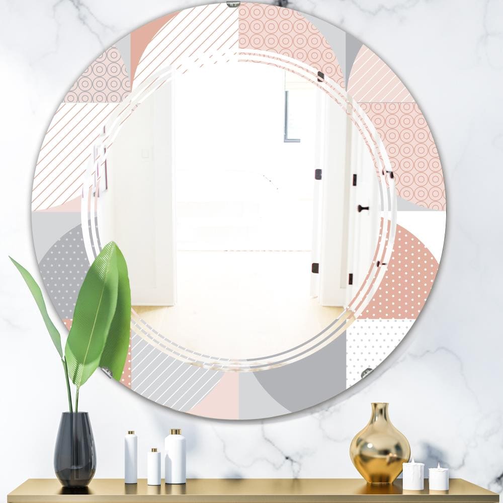 Designart MIR24305-C4-C32 31.5-Inches W x 31.5-Inches H Round Multi-Color Polished Frameless Wall Mirror