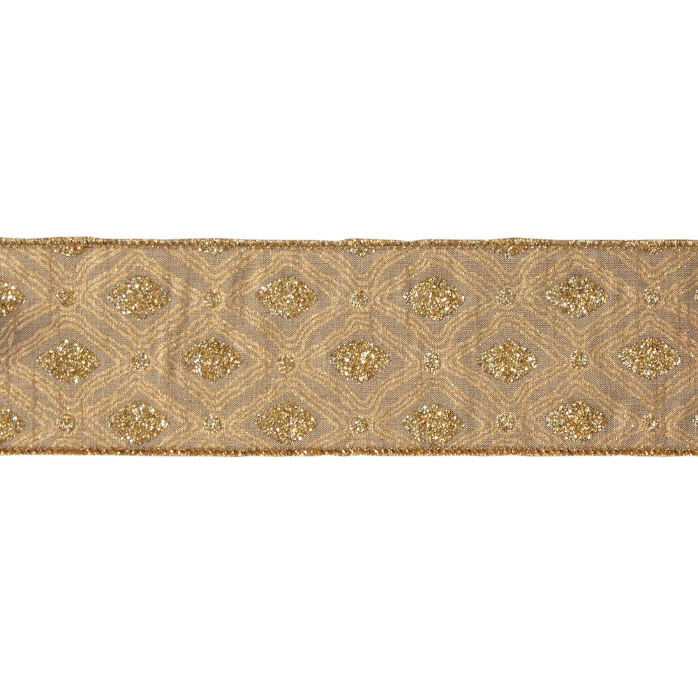 Melrose International 77464DS 2-Pack 30-ft L x 2.5-in W Gold and Tan Ribbon