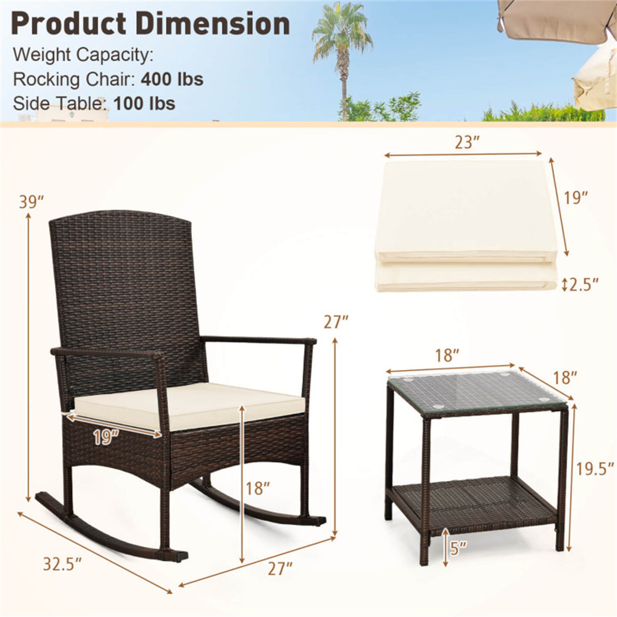 BABOOM BOM-71631WH-OR Patio-Conversation-Sets - View #3