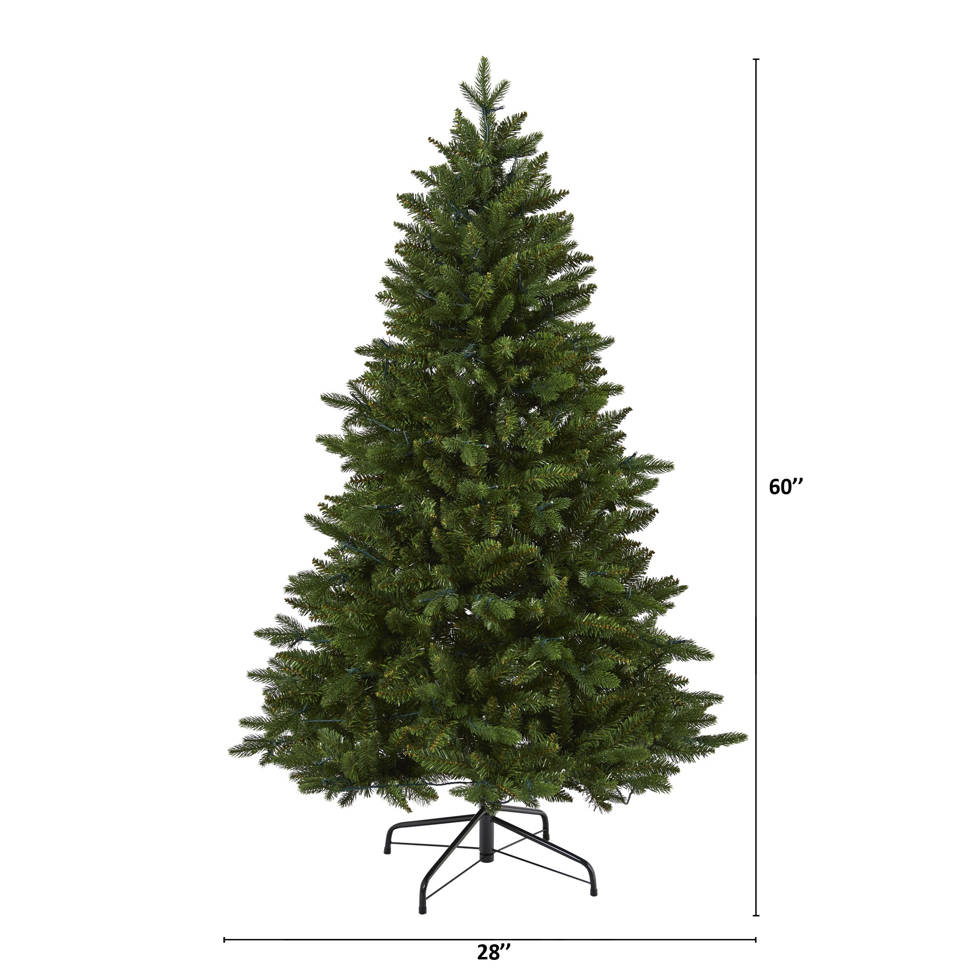 Nearly Natural 5-ft Douglas Fir Pre-lit Artificial Christmas Tree with ...