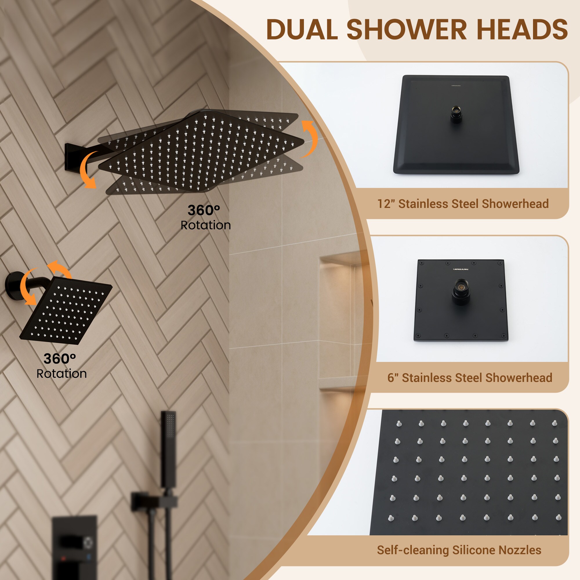 CASAINC OY-98B1202-BN Showerhead-Bar-Panels - View #6