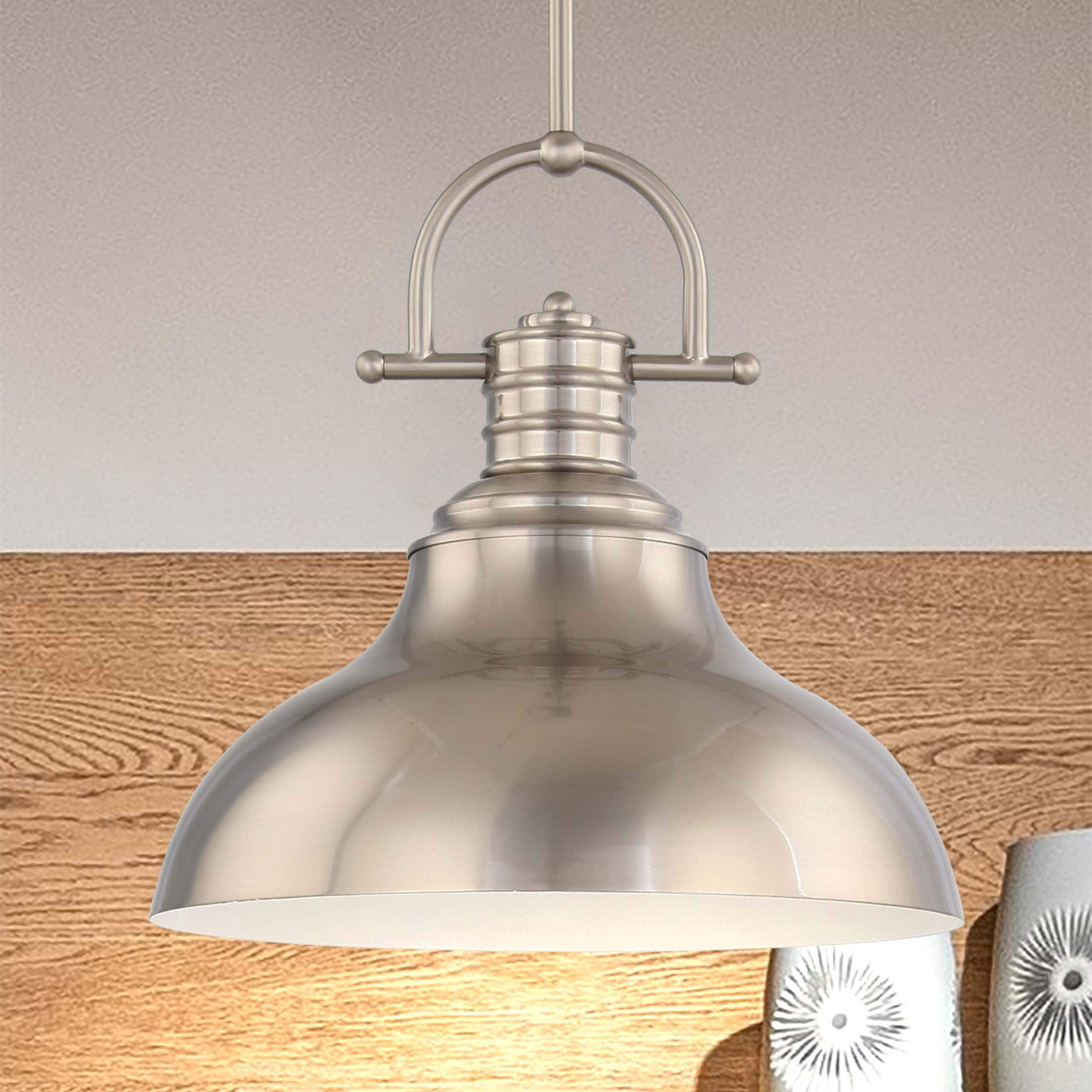 Sleek Modern LED Brushed Nickel Bell-Shaped Pendant Light