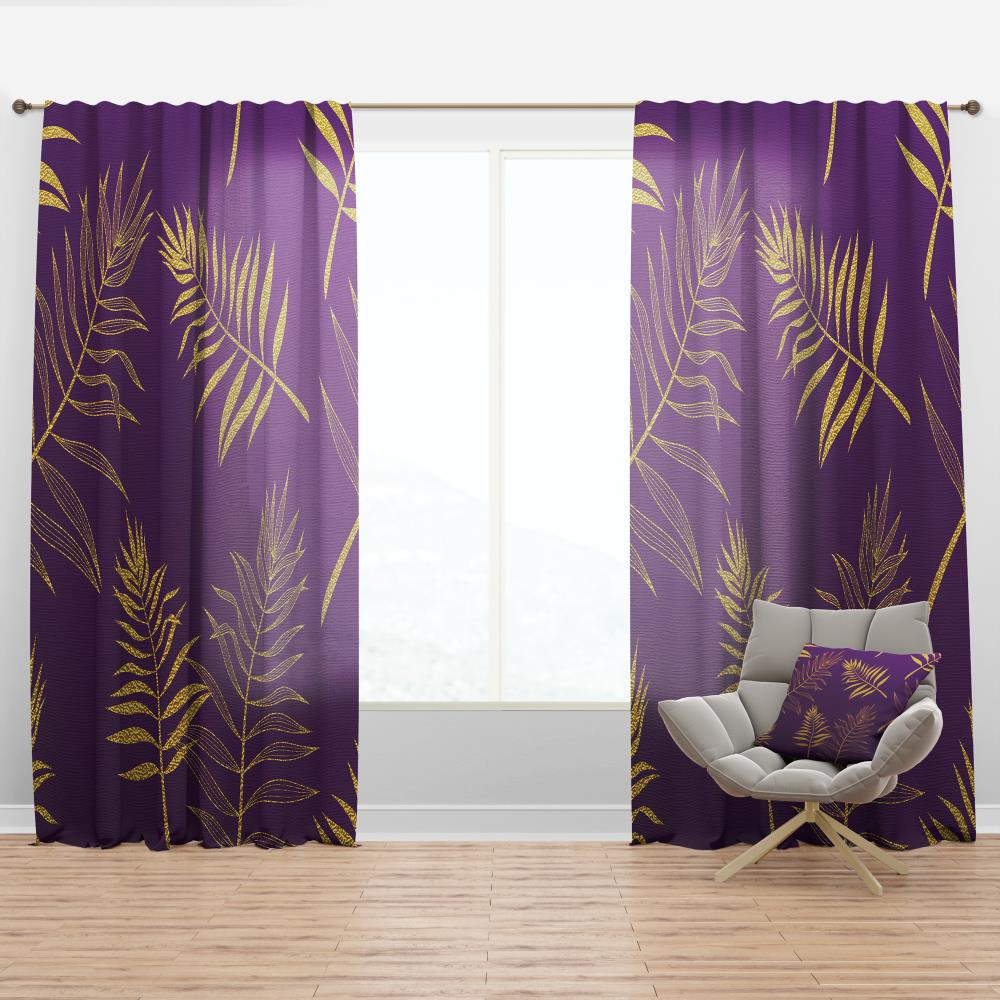 Designart CTN24634-52-108 108-Inches Purple Abstract Room darkening Thermal lined Rod pocket Single curtain panel