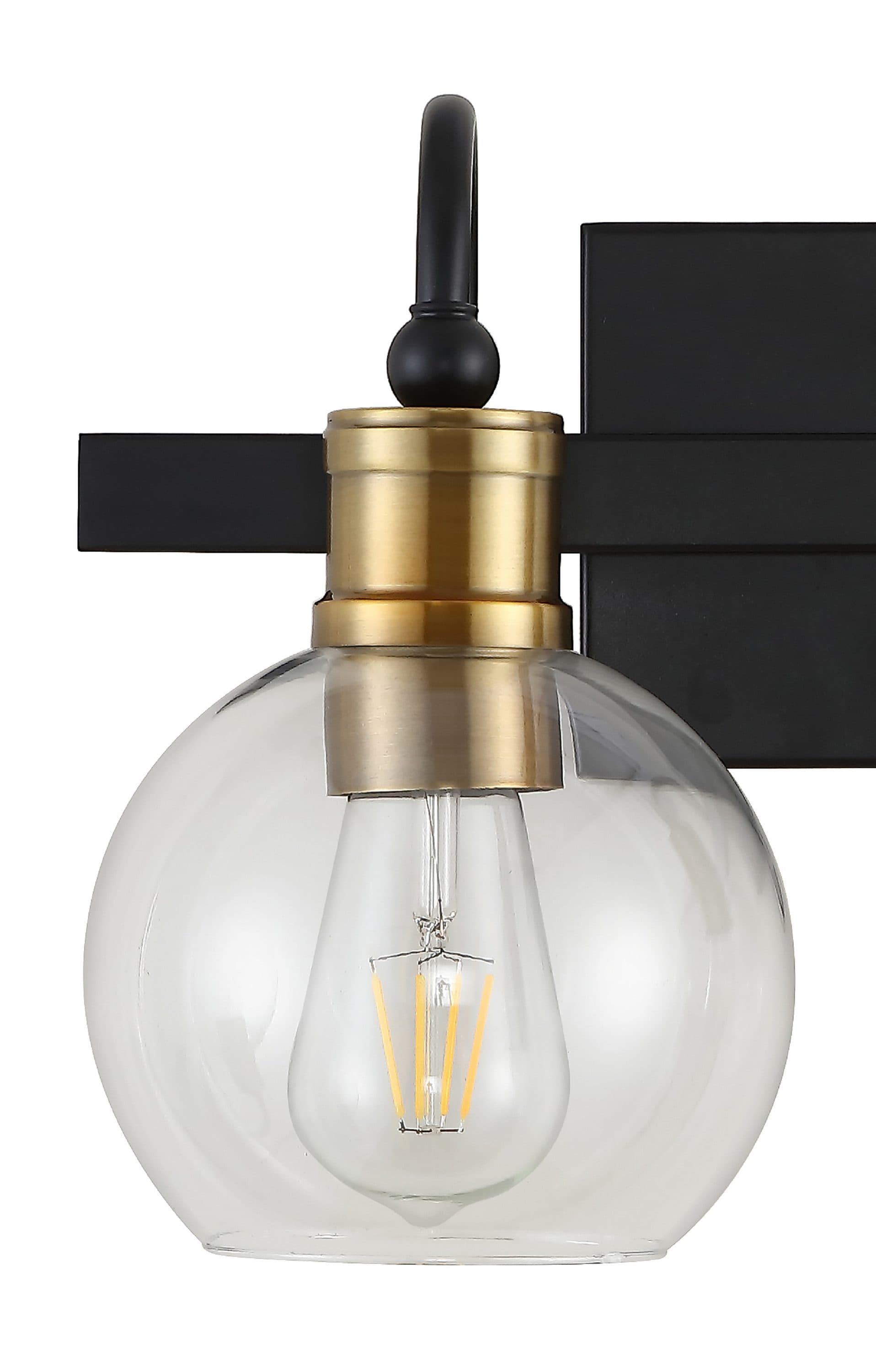 Marais 14.5" Black and Brass Iron Bathroom Vanity Light