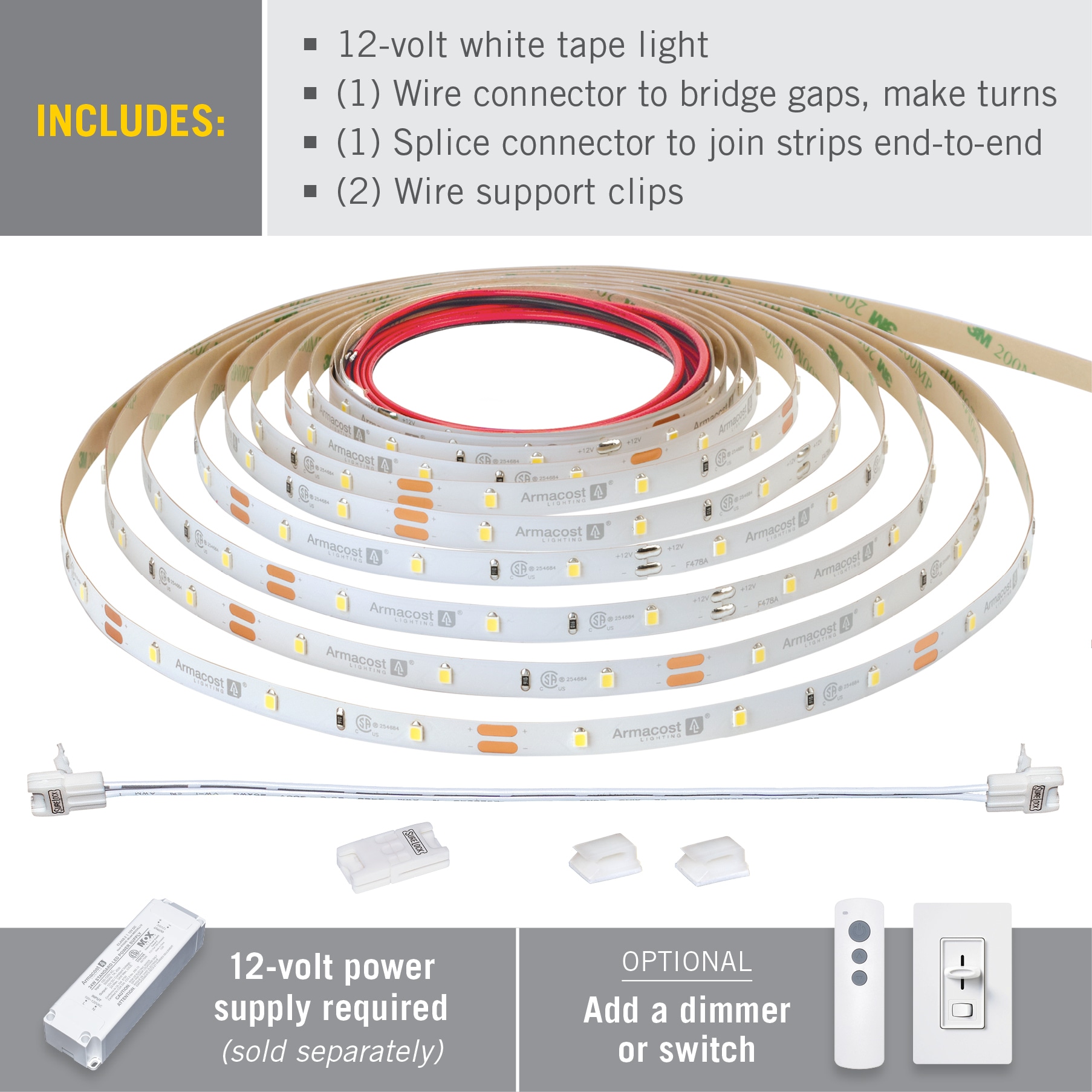 Novelty Lights 1/2 Rope Light Track, Mounting Rope Light, PVC Plastic, Clear, 4 Foot, 10 Pack