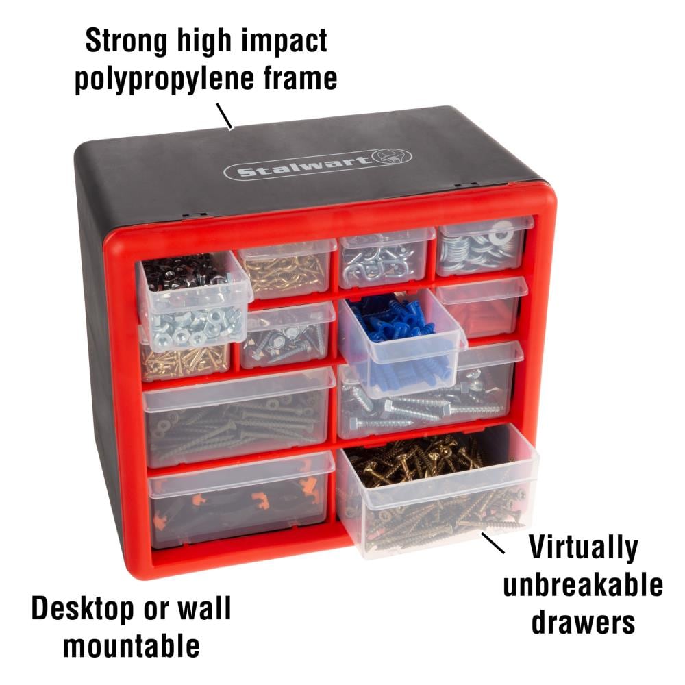 The Original Pink Box 12-Compartment Plastic Small Parts Organizer in the  Small Parts Organizers department at