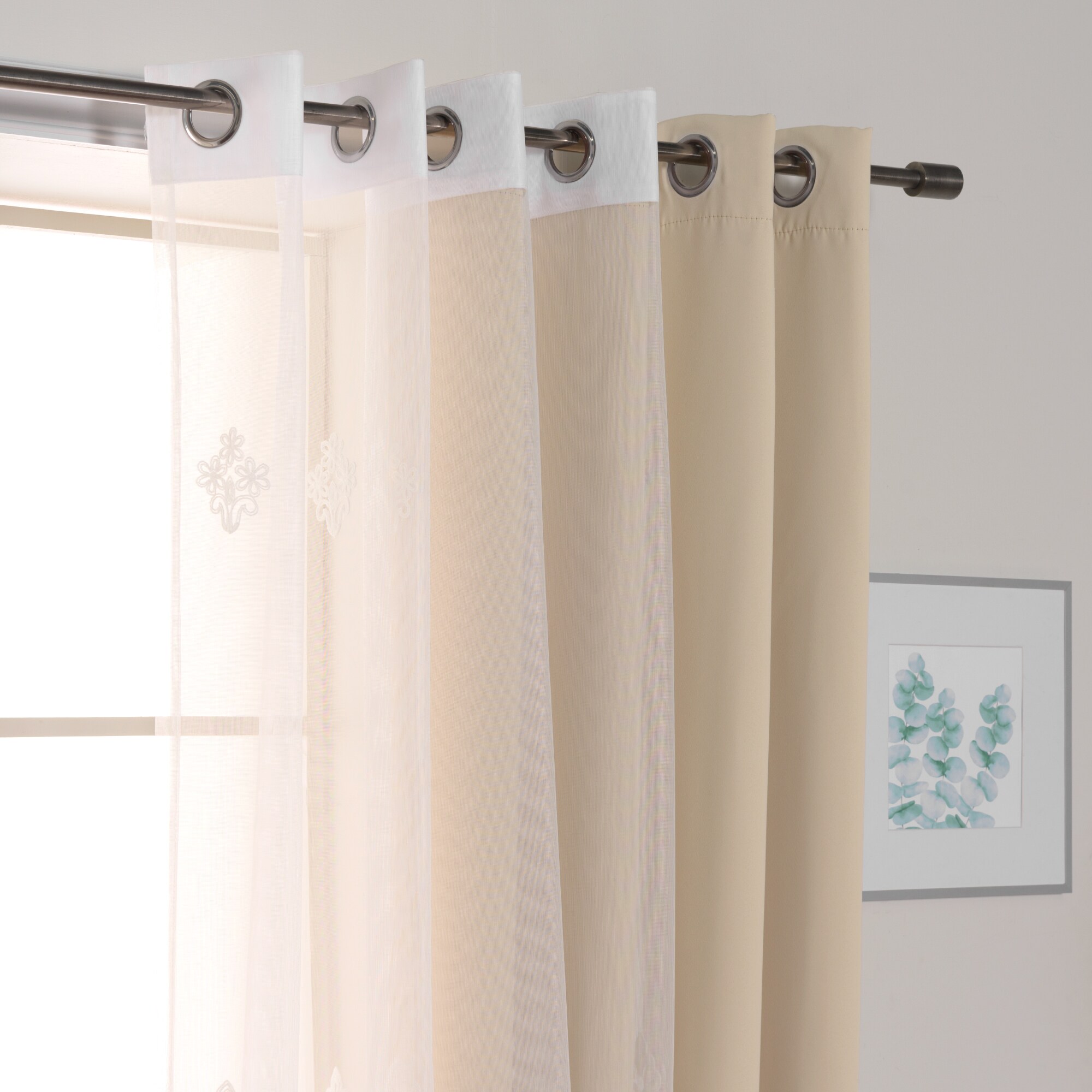 Best Home Fashion MM-DAMAS-84-BEIGE curtains - View #3