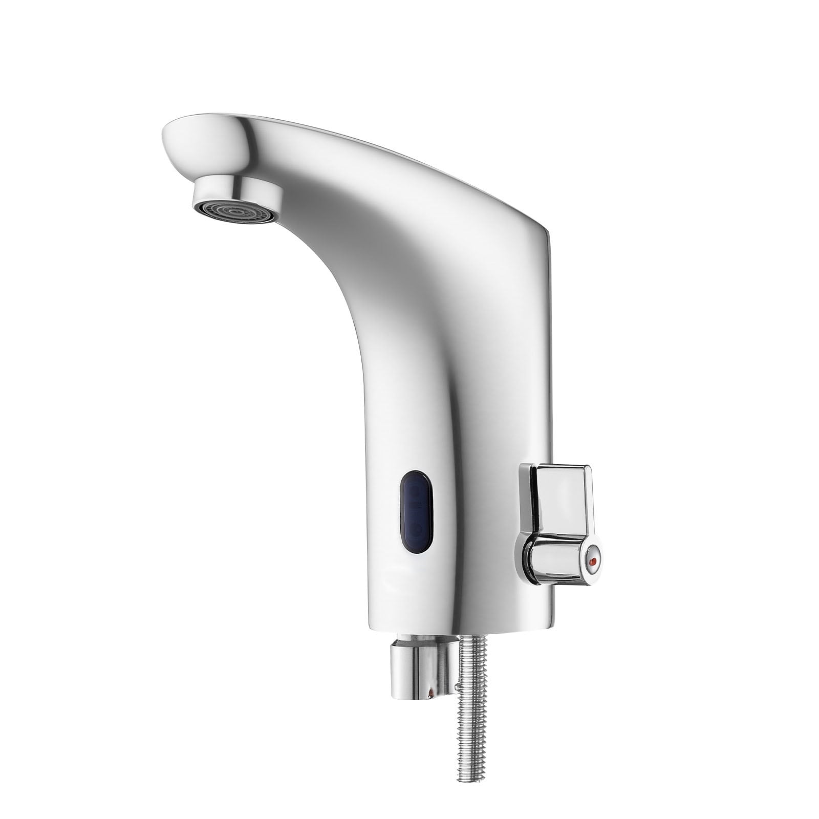 Mecale Touchless Bathroom Sink Faucet Motion Sensor Hands-Free Hot Cold Single Handle Chrome Silver