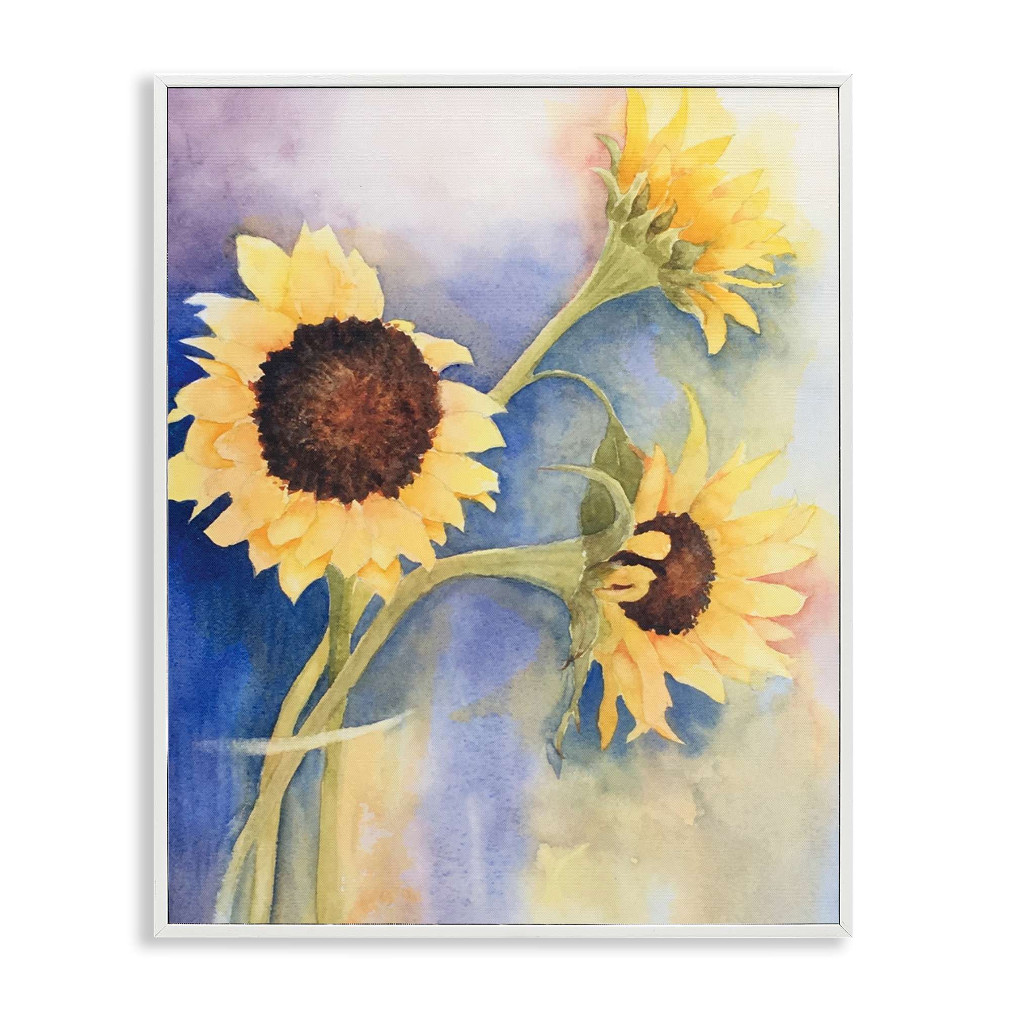 Stupell Industries BS-585-WFR-24X30 Sunflower Trio in Vase White Framed Giclee Art By Stephanie Fielden 24 x 30
