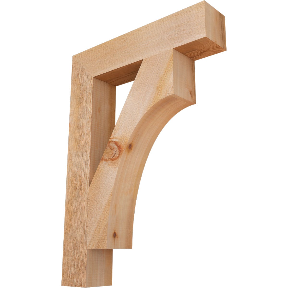 Ekena Millwork BKT04X20X28WTL05RWR Westlake block rough sawn 4-in x 20-in x 28-in Western red cedar Brown Wood Standard bracket