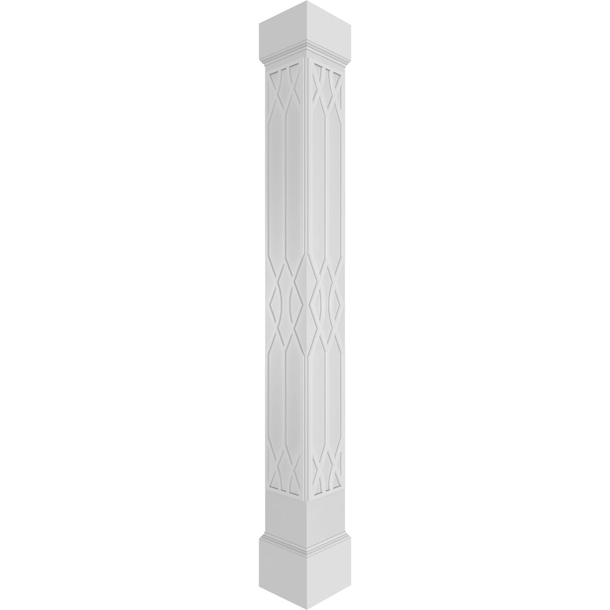 Ekena Millwork CC1210ENRIVMIMI Riviera Fretwork 12-Inches L x 10-Feet Unfinished PVC Column Wrap