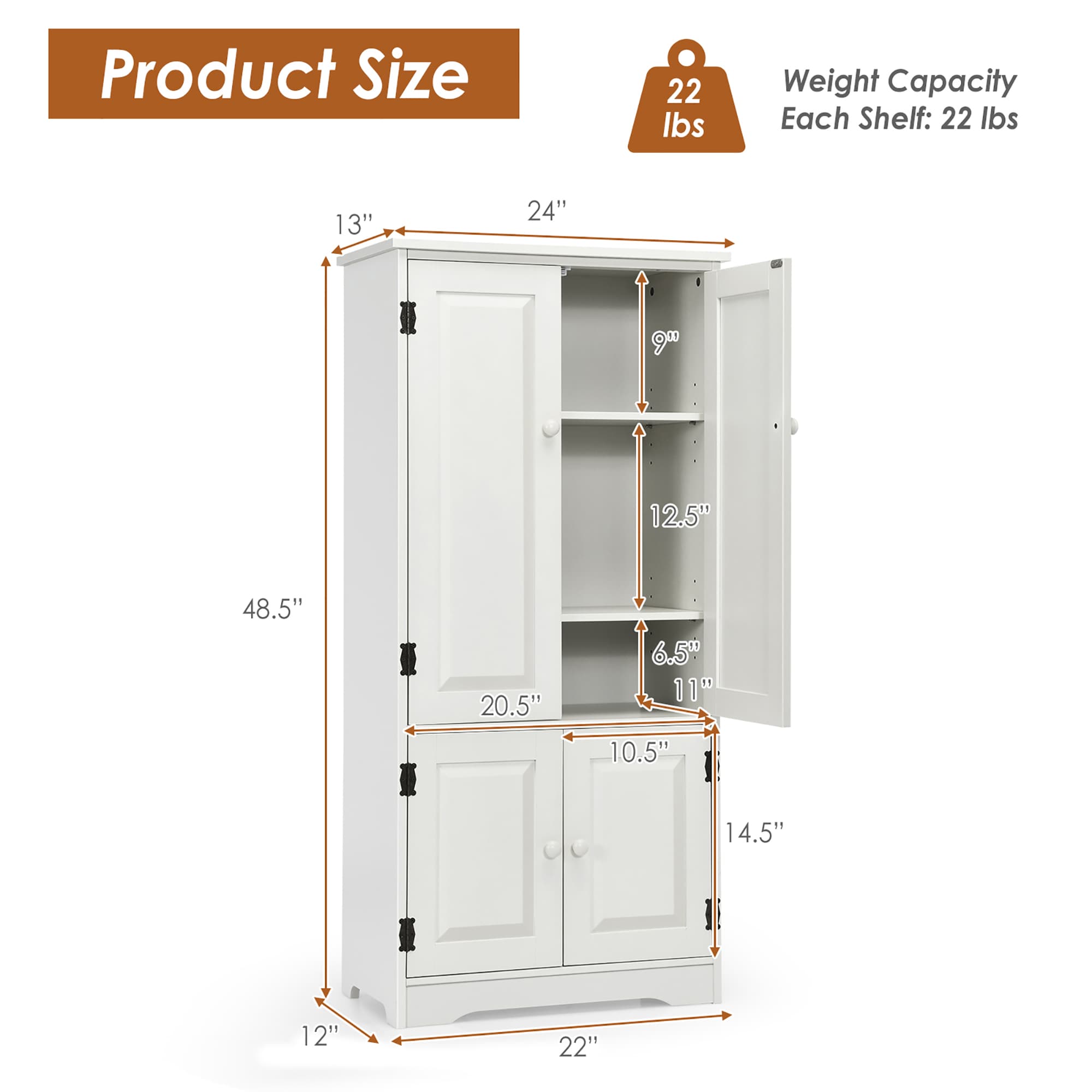 Costway SXL00075 Utility-Storage-Cabinets - View #2