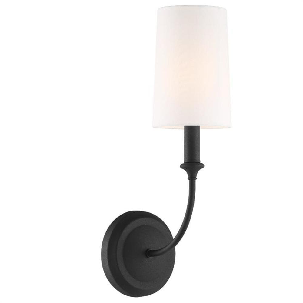 Crystorama 2241-BF Sylvan 4.87-in W 1 -Light Matte Black Transitional Wall Sconce