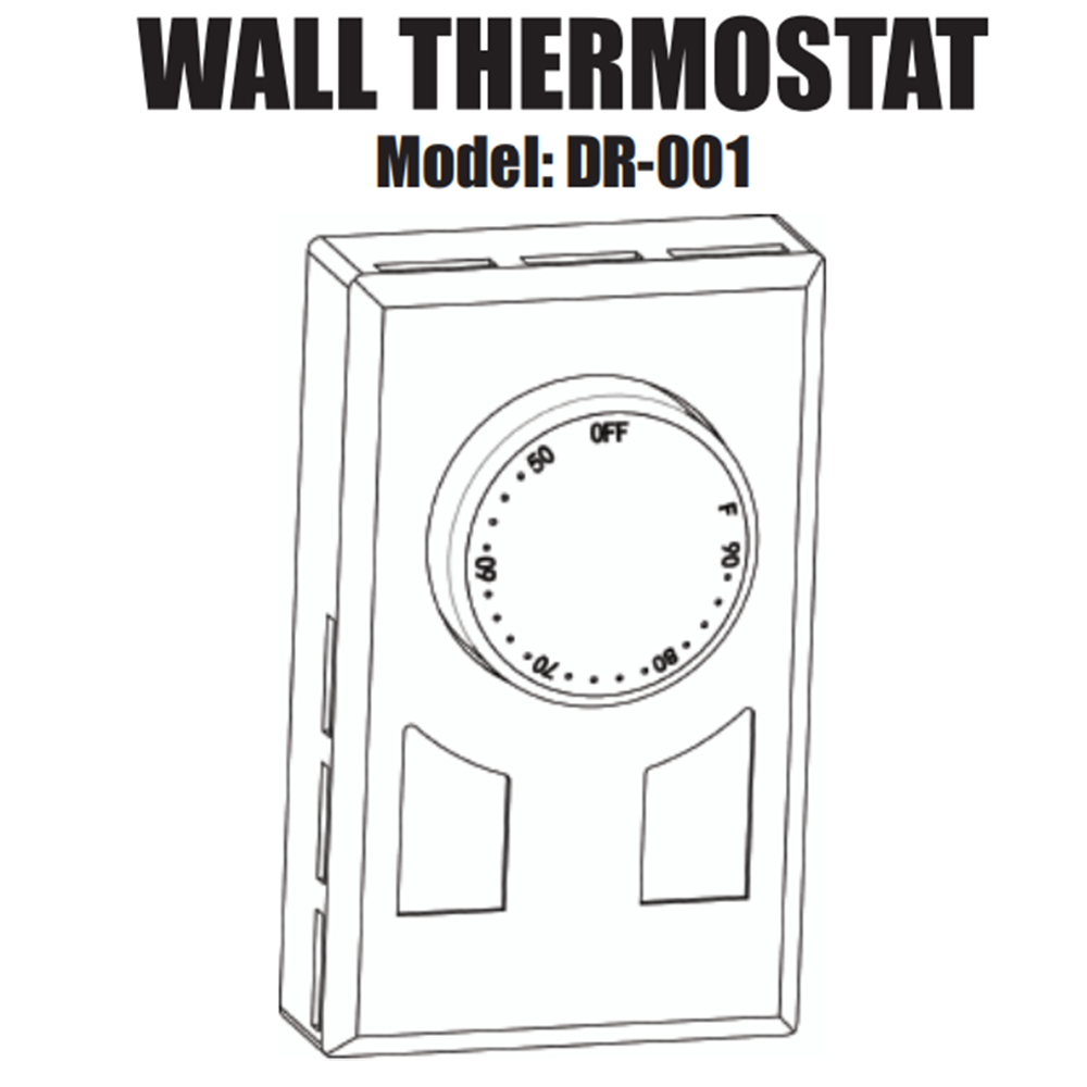 Dr. Infrared Heater DR-001 Wall Thermostat 4 wires single or Double po