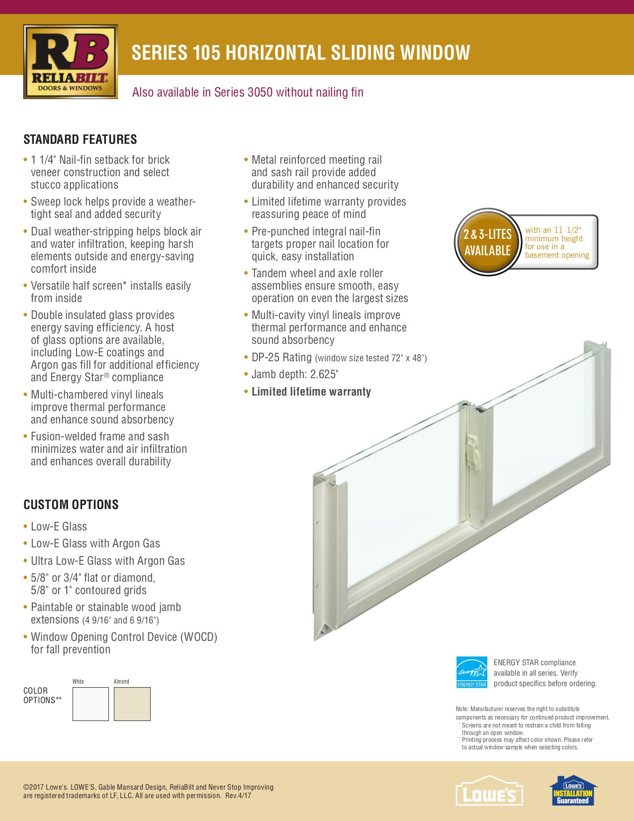 RELIABILT 719801227003105SL Sliding-Windows - View #9