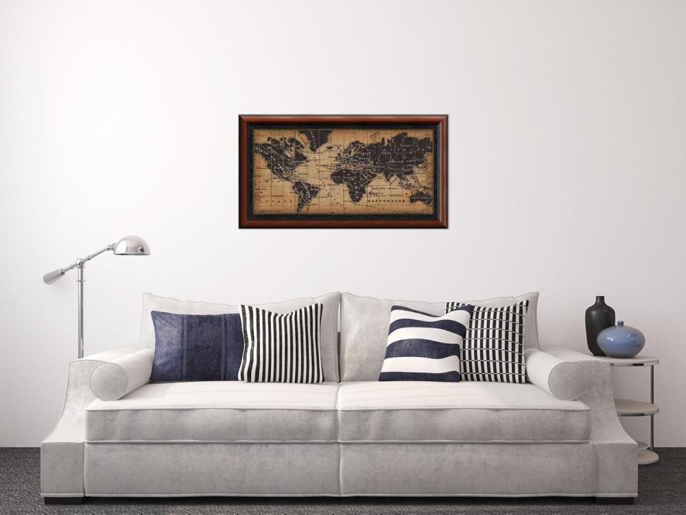 Amanti Art Brown Wood Framed 23.5-in H x 43.25-in W Maps Paper Print at ...