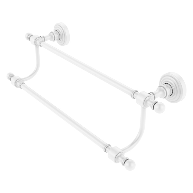 Allied Brass Retro Wave 36-in Double Matte White Wall Mount Double Towel Bar Allied Brass Retro Wave 36-in Double Matte White Wall Mount Double Towel Bar