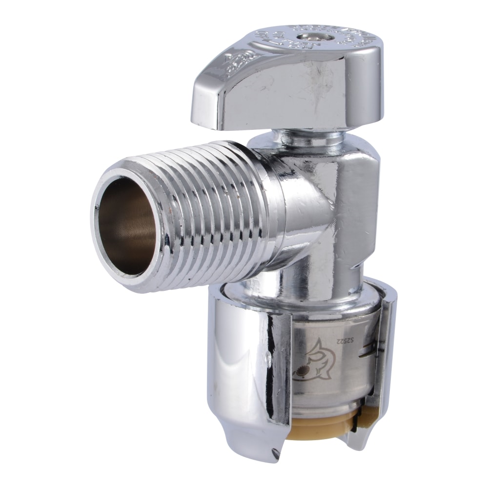 SharkBite UR24946ZC 1/2-in Push-to-connect x 1/2-in MIP Brass Quarter turn Stop Angle valve