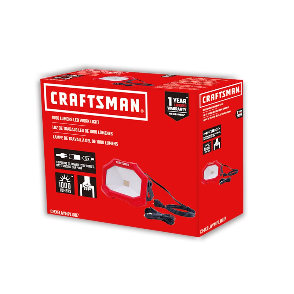 Craftsman LED Portable Work Light, 2000 Lumens Bundle and Microfiber Towel