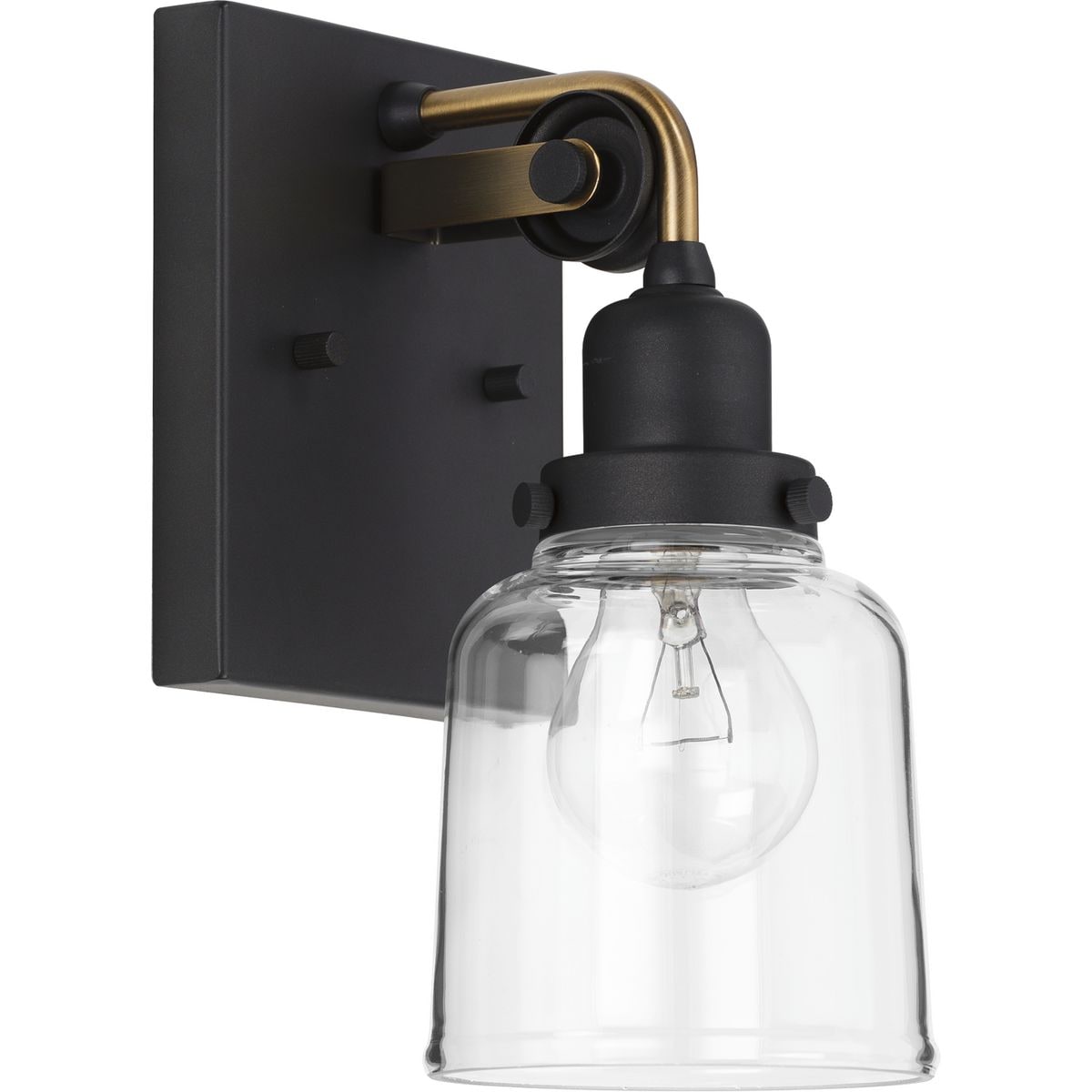 Progress Lighting P300226-143 Rushton 5-in 1 -Light Black Farmhouse Vanity light