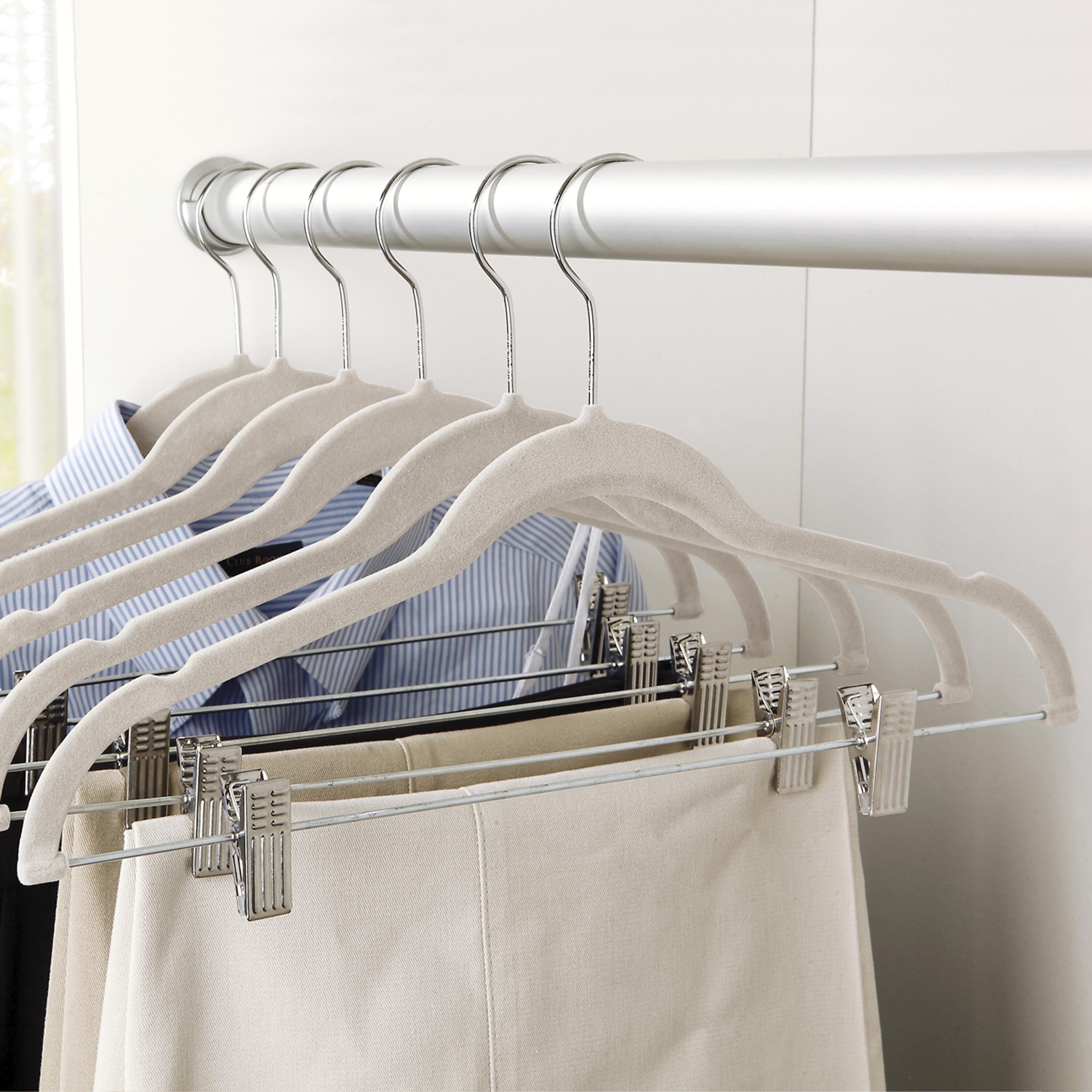 Simplify 25-Pack Slim Velvet Suit Hangers Ivory