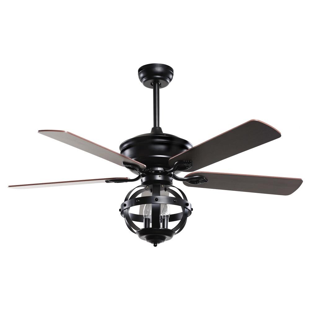 Matrix Decor 52-in Black Indoor Chandelier Ceiling Fan with Light 